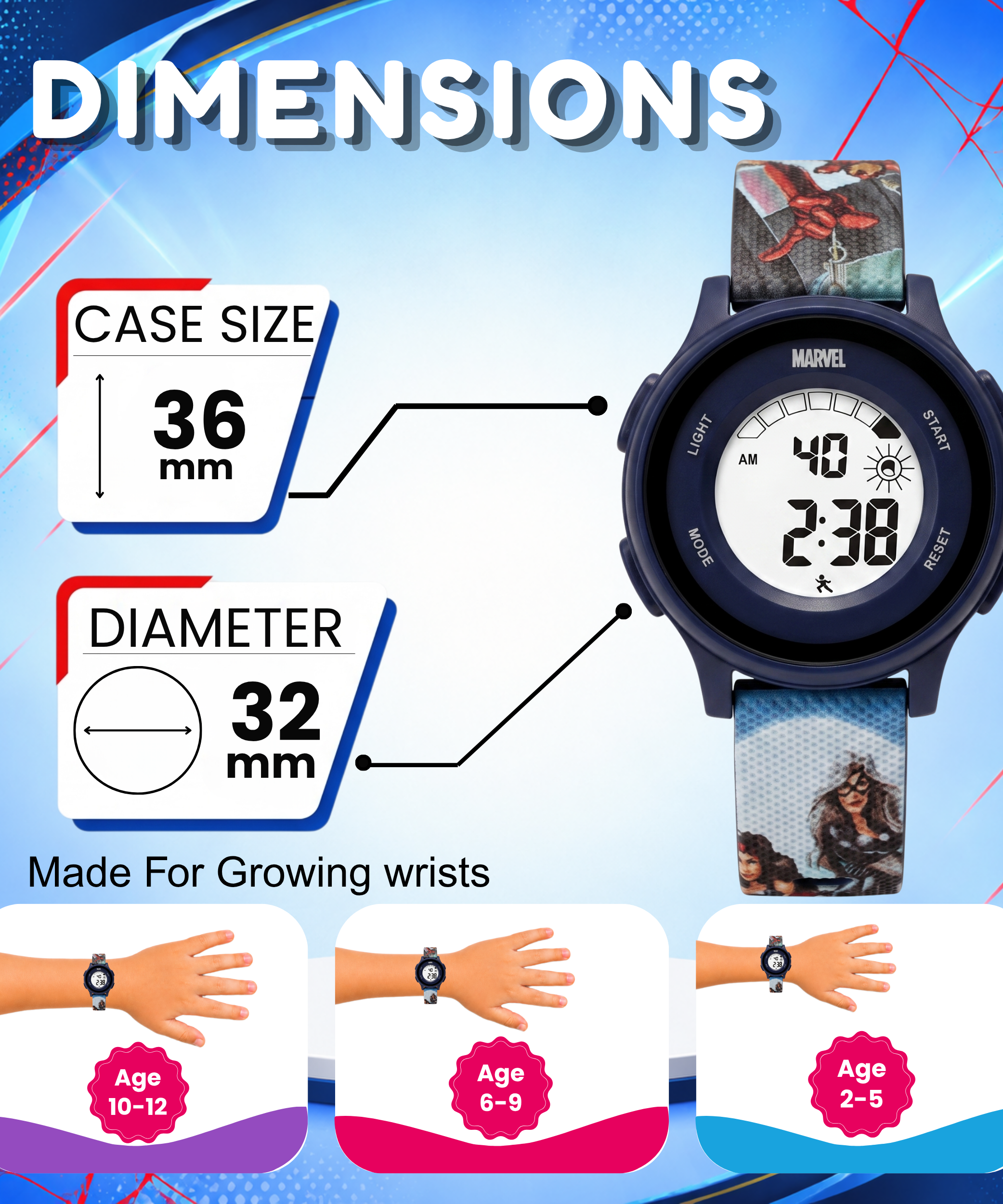 Spiky SpiderMan theme Digital Kids Watch