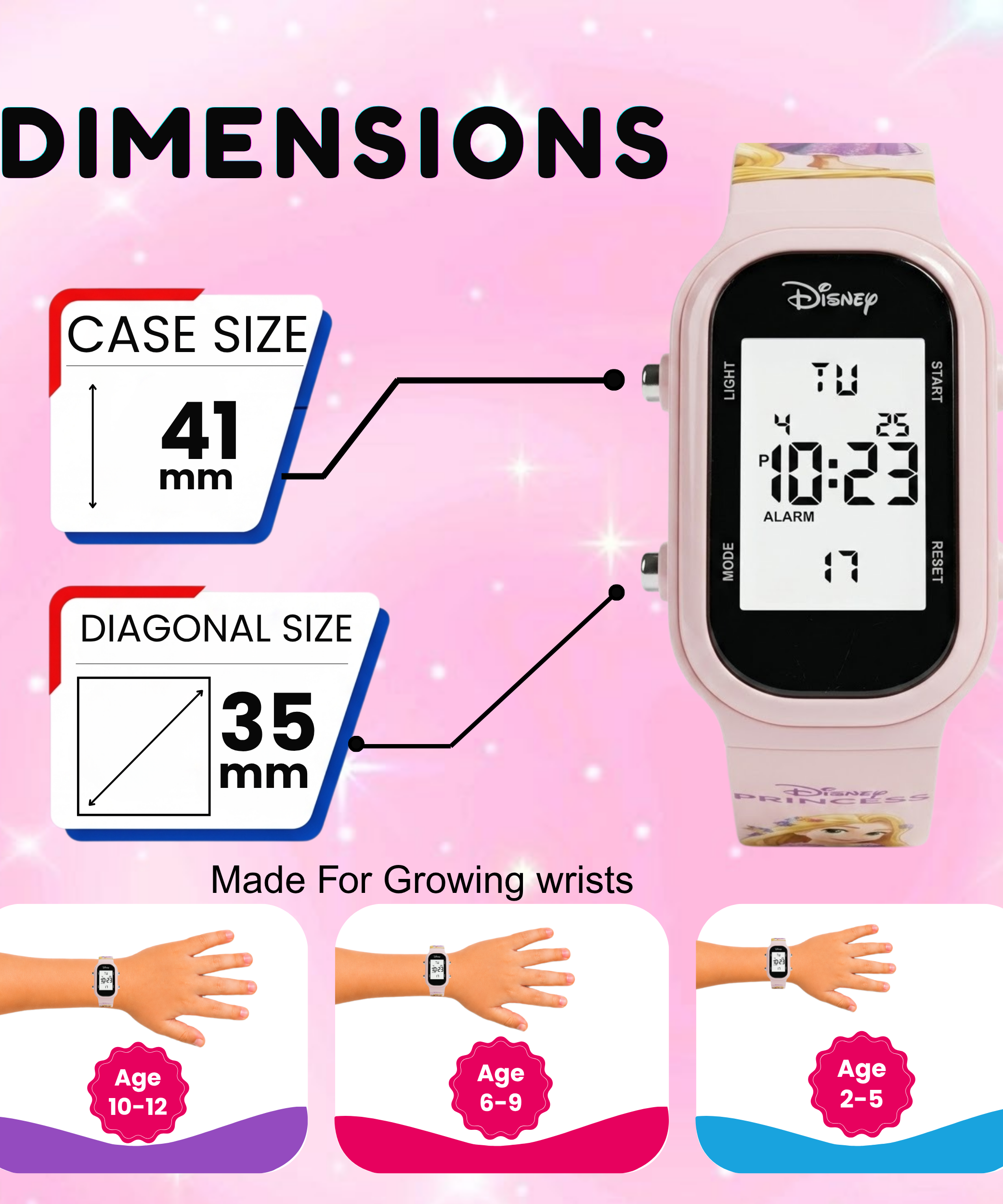 Spiky Princess theme Digital Kids Watch