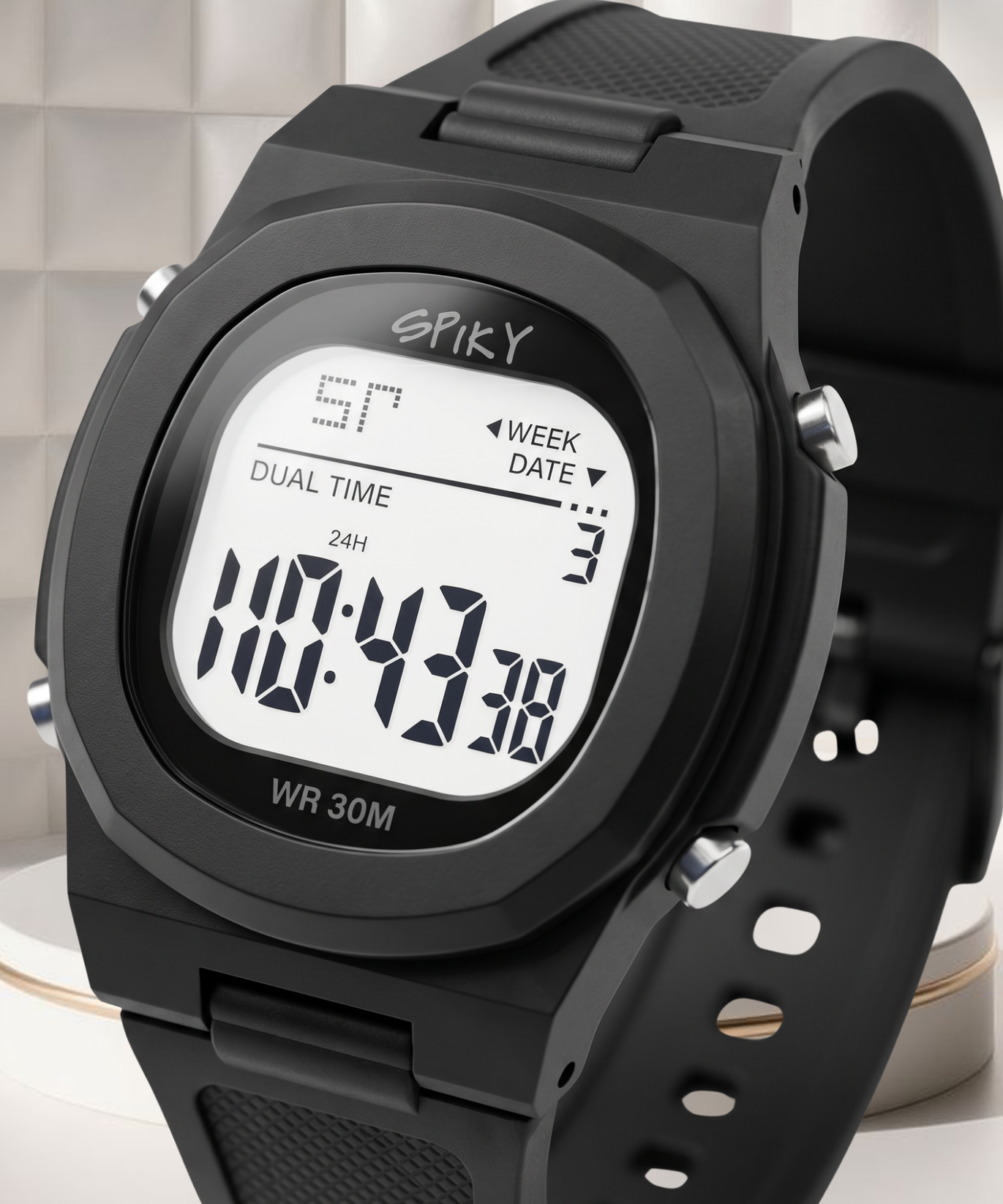 Spiky EVA65 Round Digital Sports Watch for Kids