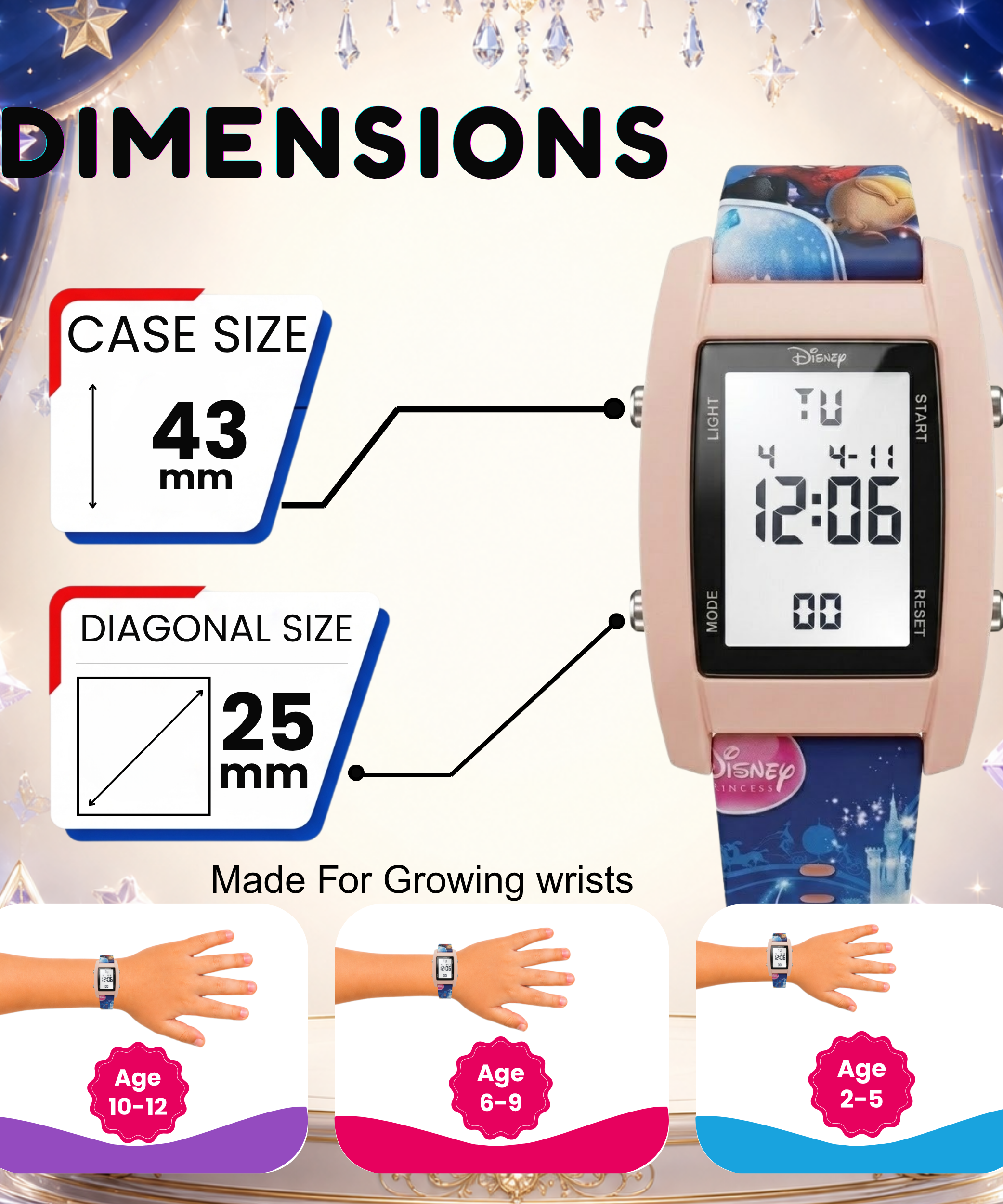 Spiky Princess theme Digital Kids Watch