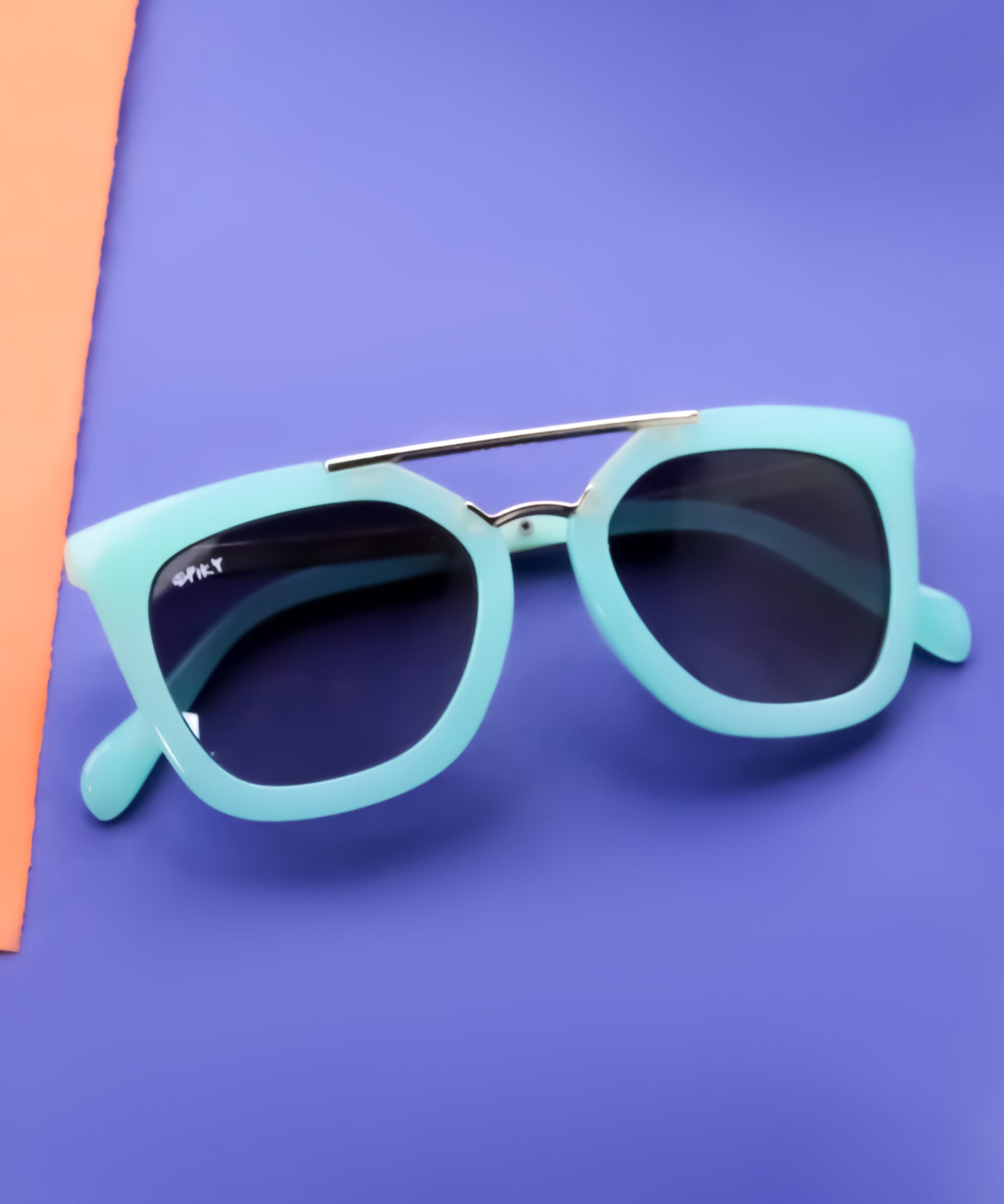 Spiky Oval UV Protected Sunglass - Turquoise