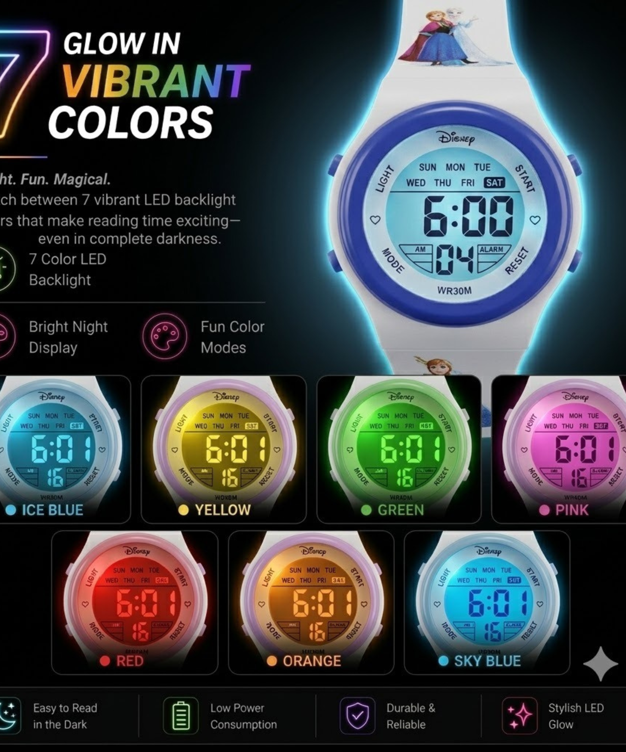 Spiky Frozen theme Digital Kids Watch
