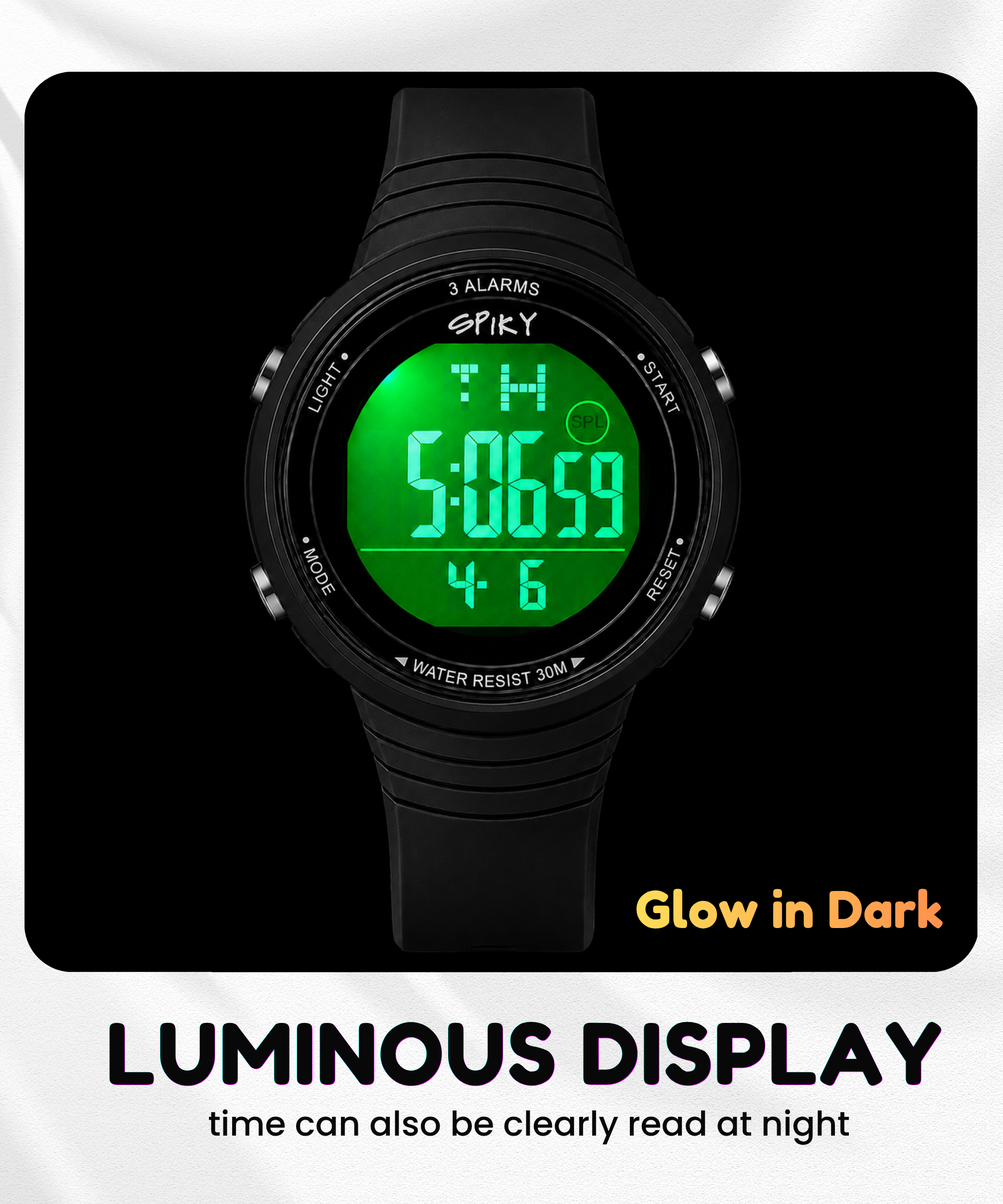 Spiky Square Digital Sports Watch for Kids Boys & Girls