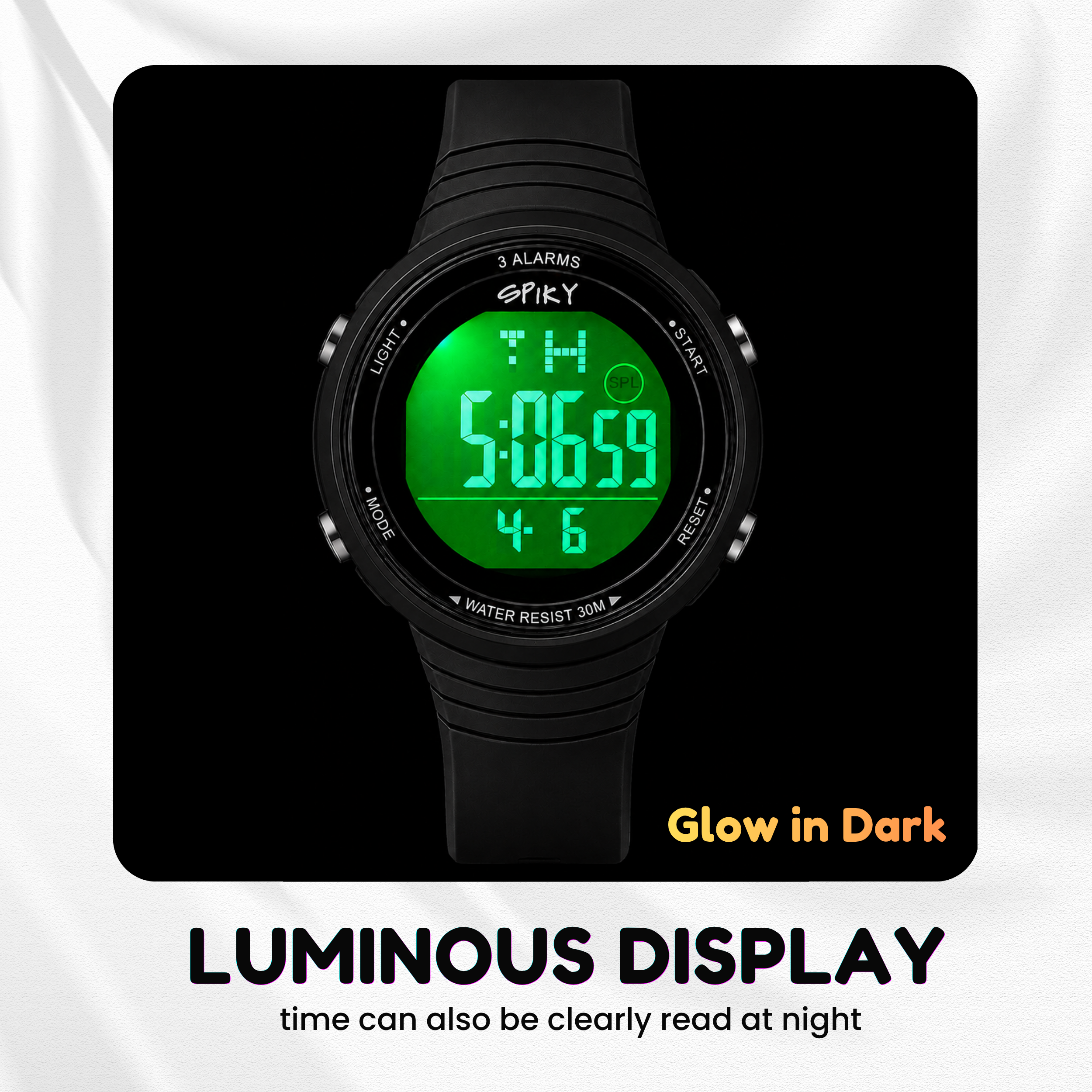 Spiky Square Digital Sports Watch for Kids Boys & Girls