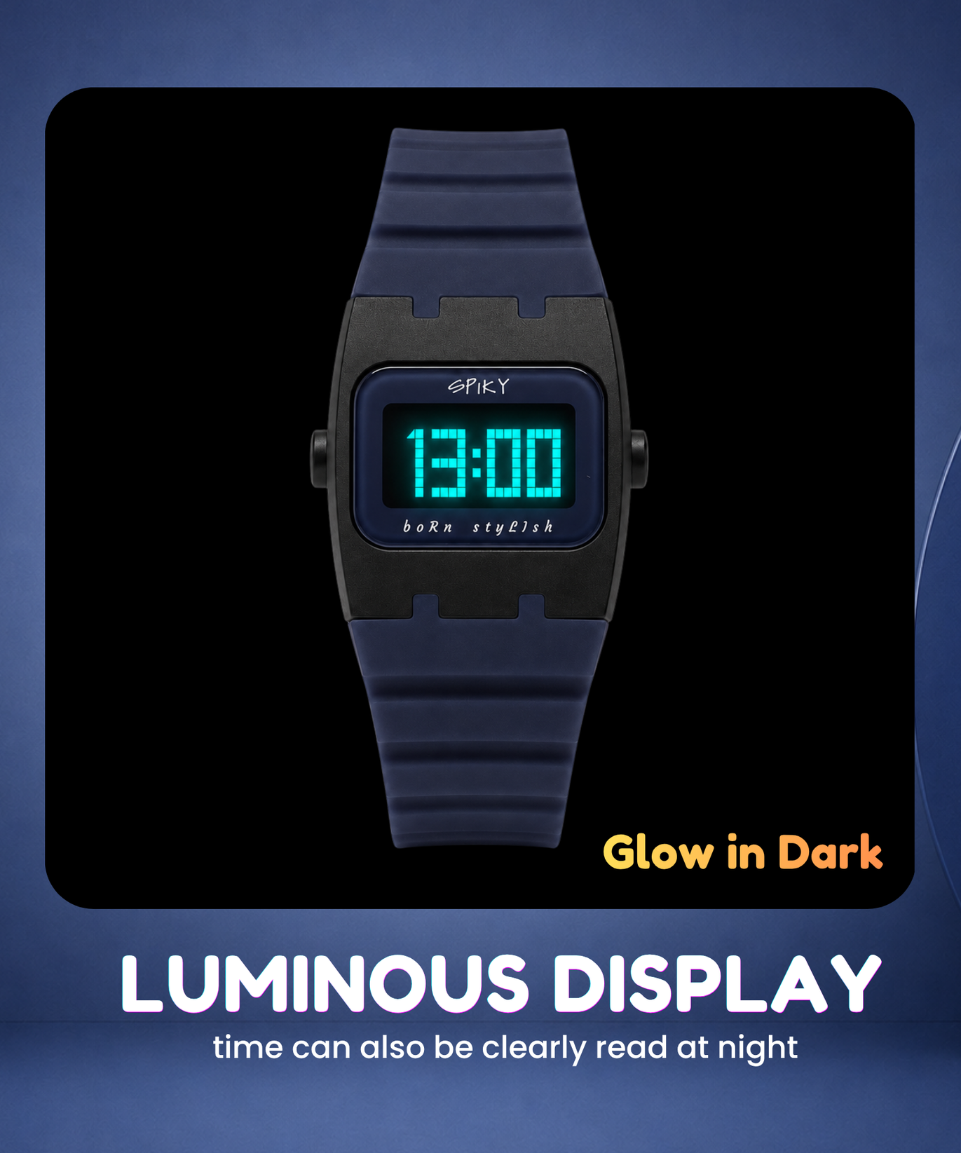 Spiky Rectangle Digital Sports Watch for Kids