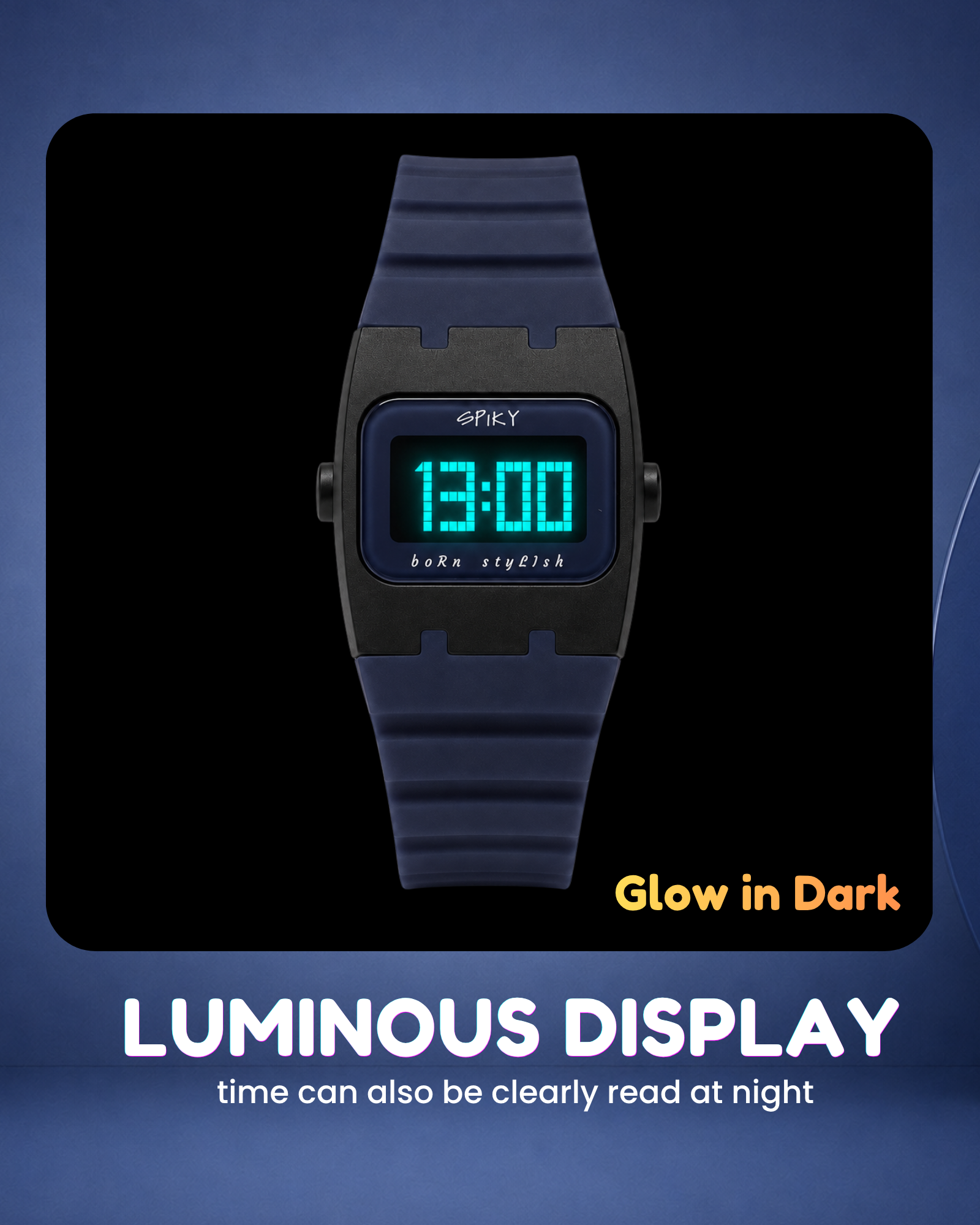 Spiky Rectangle Digital Sports Watch for Kids
