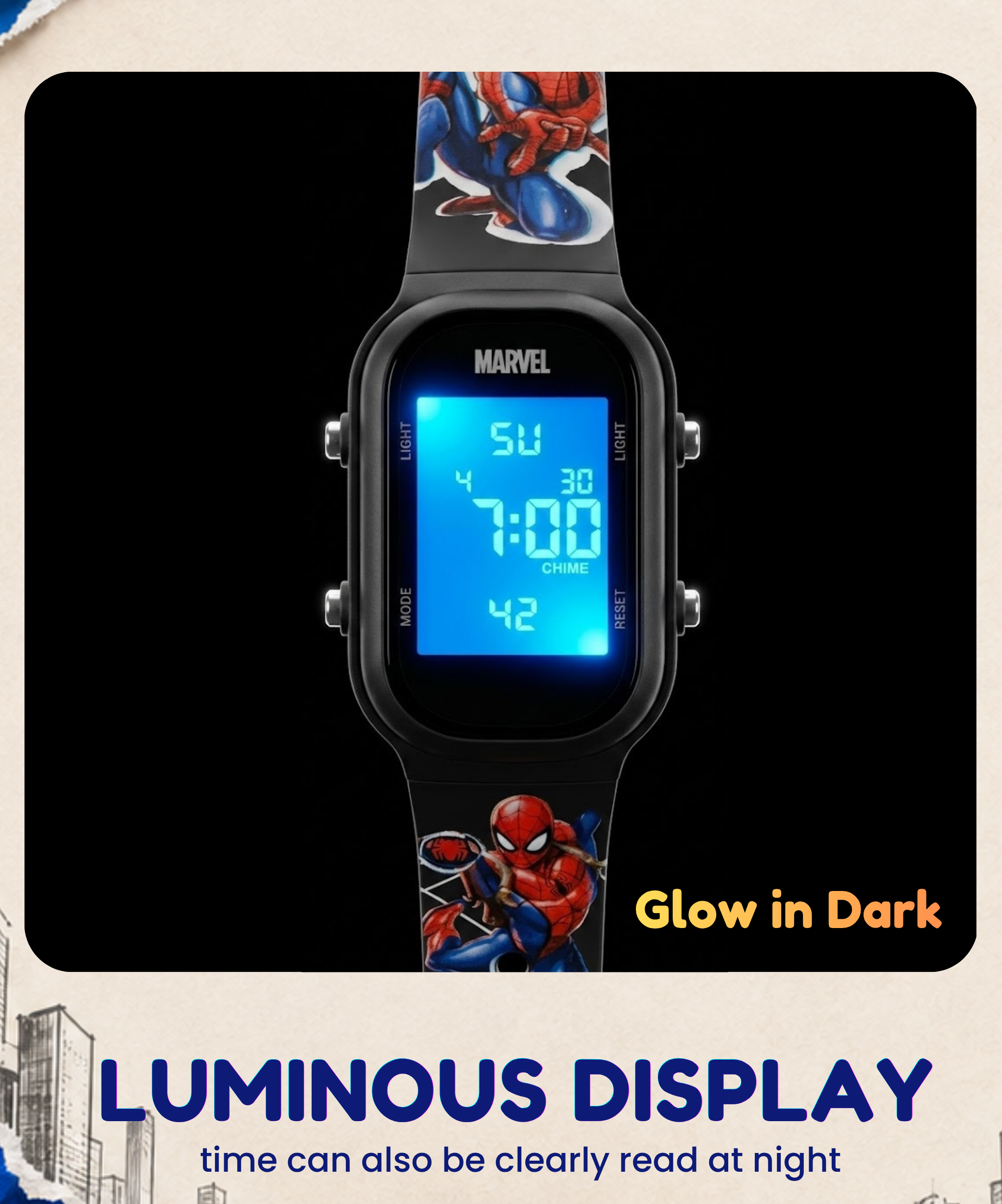Spiky Spiderman theme Digital Kids Watch