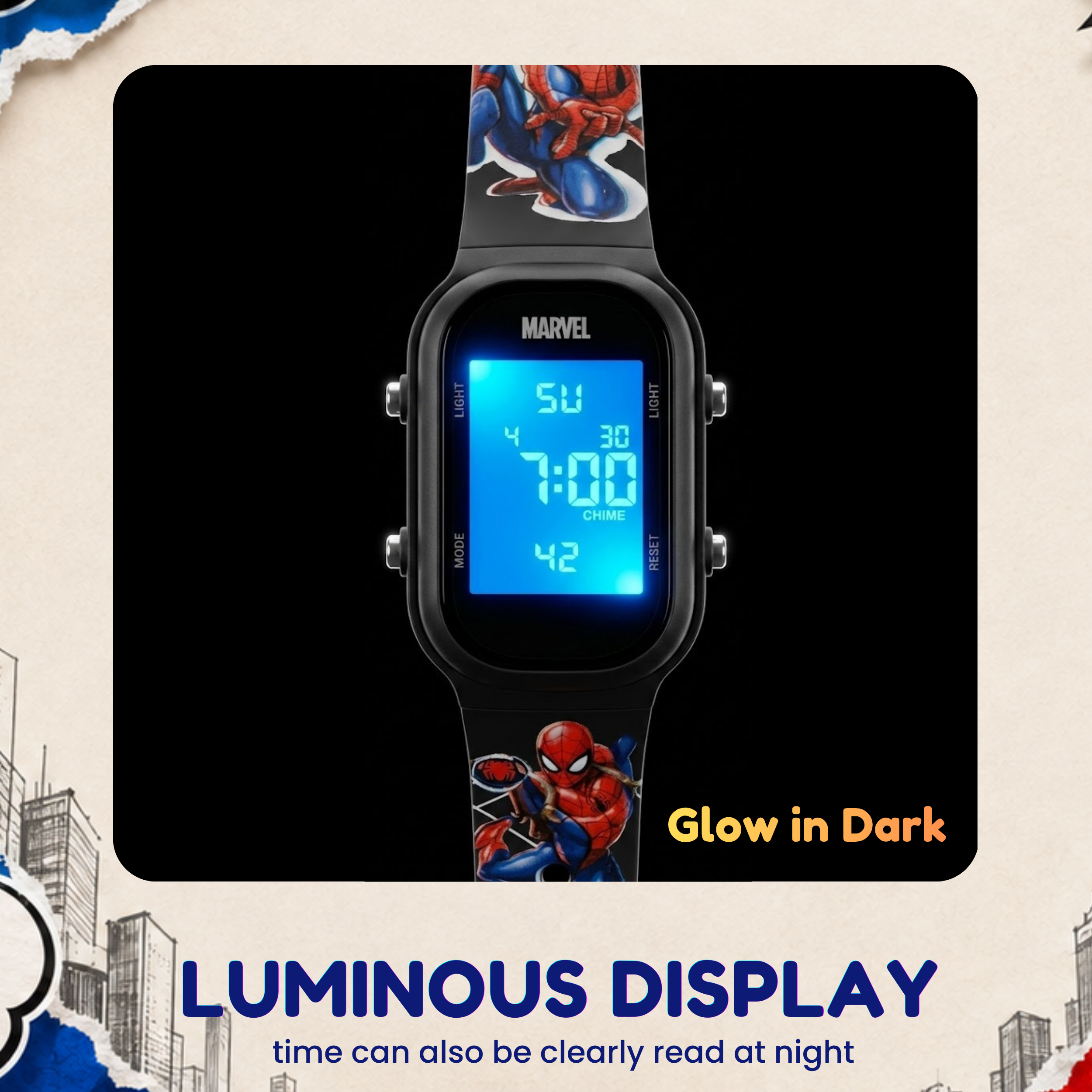 Spiky Spiderman theme Digital Kids Watch