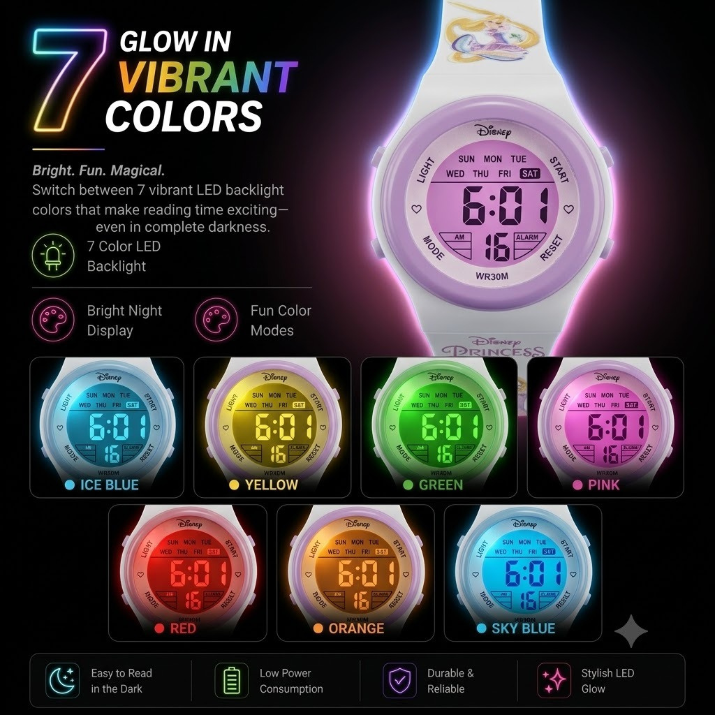 Spiky Princess theme Digital Kids Watch
