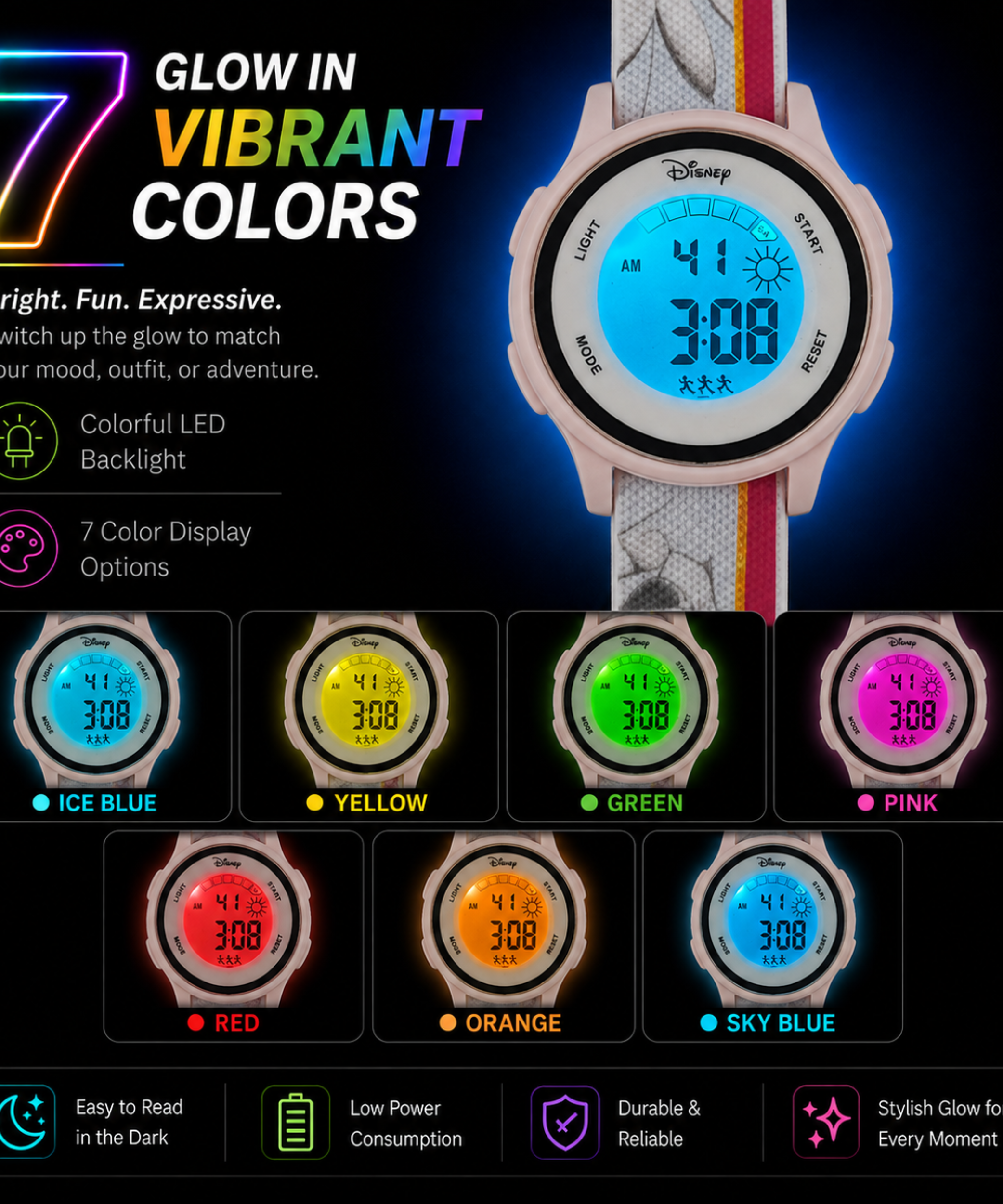 Spiky Princess theme Digital Kids Watch