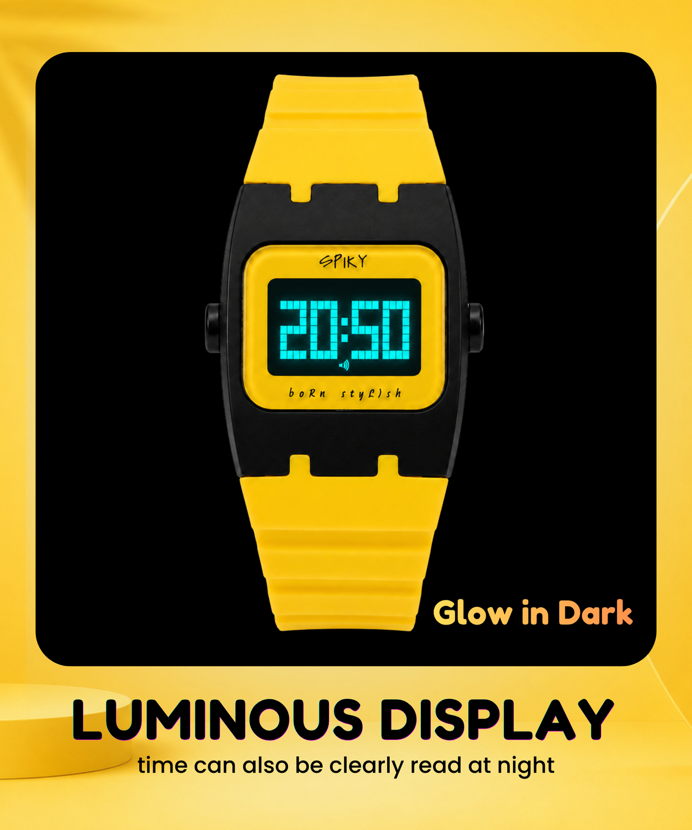 Spiky Rectangle Digital Sports Watch for Kids