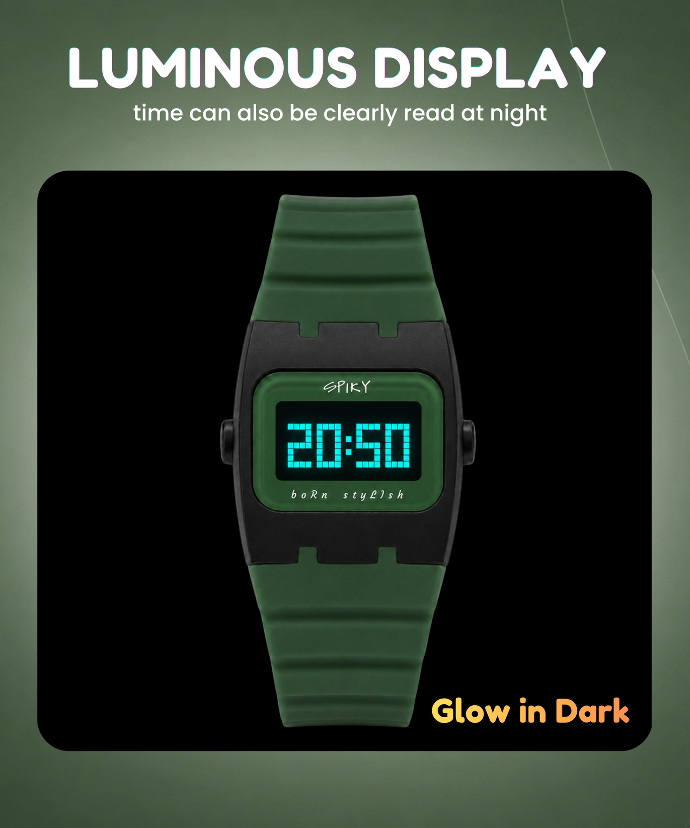 Spiky Rectangle Digital Sports Watch for Kids