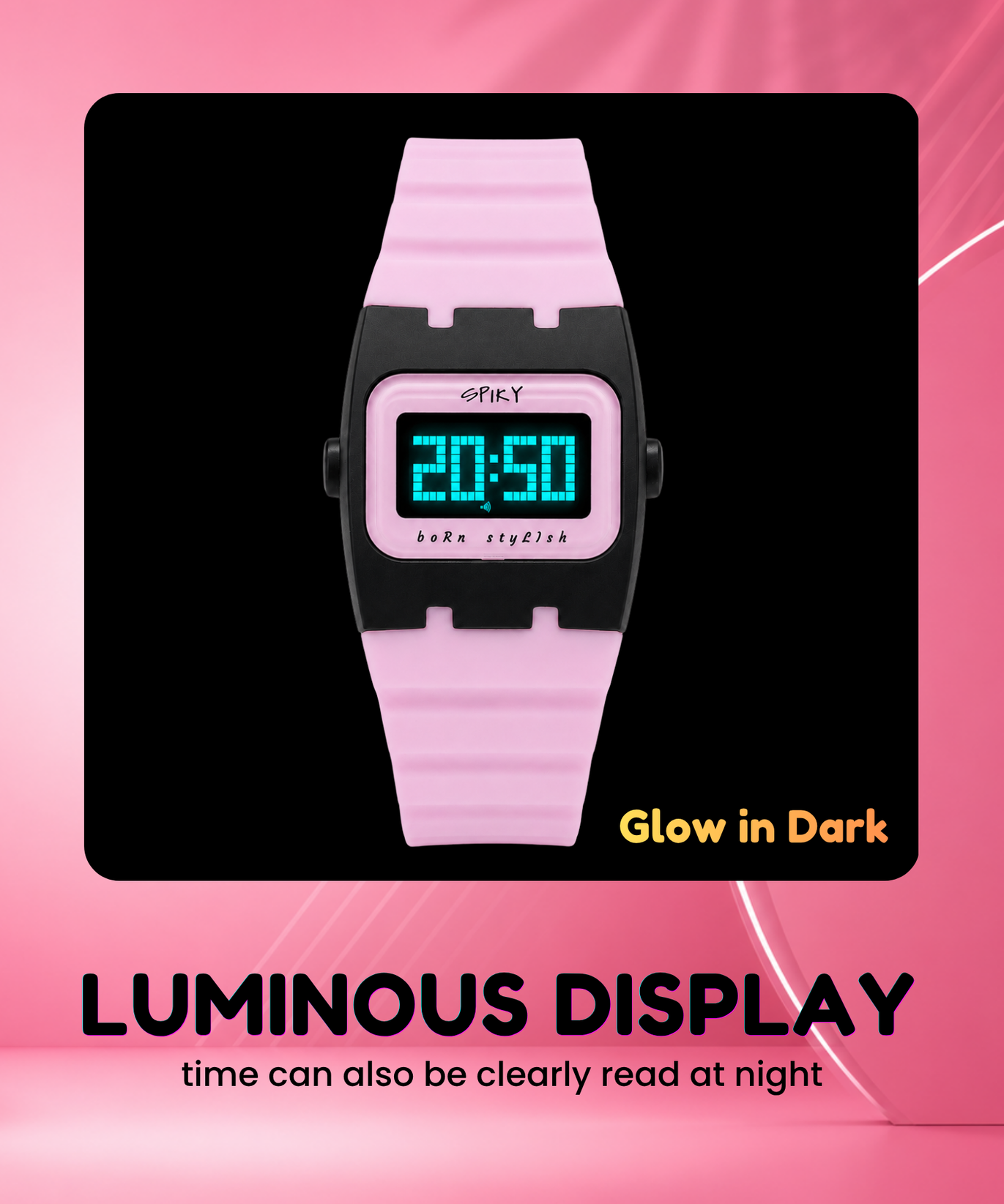Spiky Rectangle Digital Sports Watch for Kids