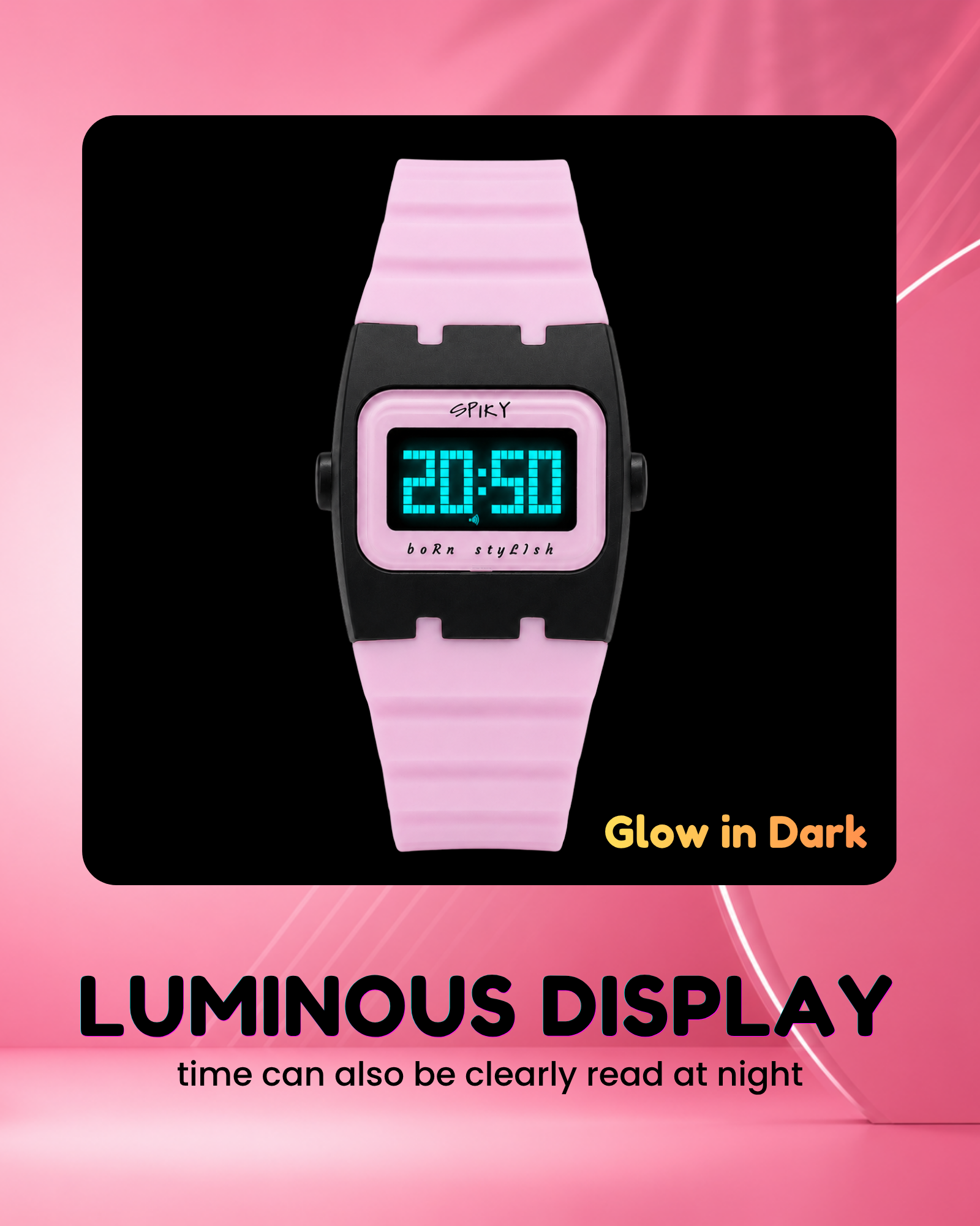 Spiky Rectangle Digital Sports Watch for Kids