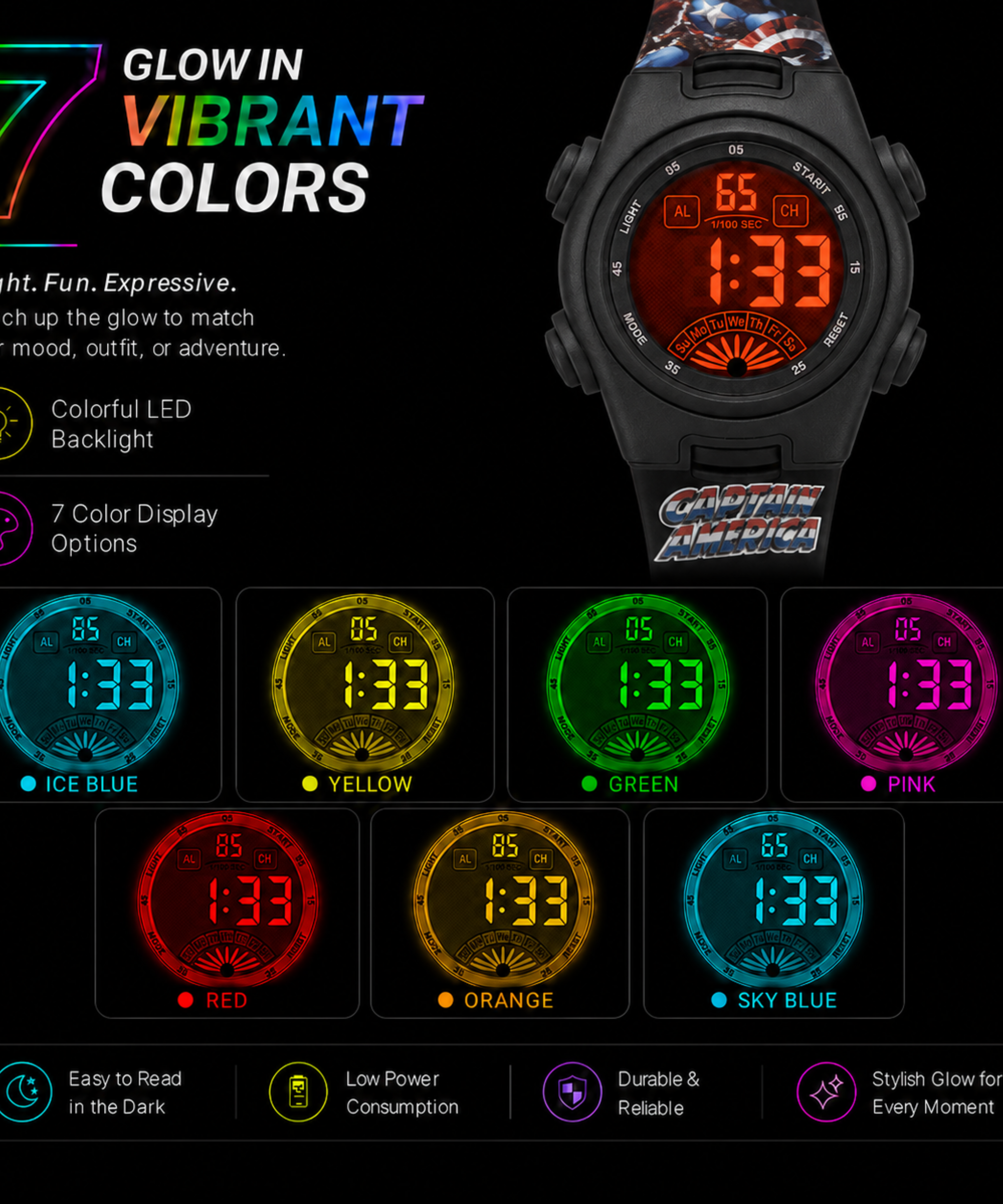 Spiky Iron Man theme Digital Kids Watch