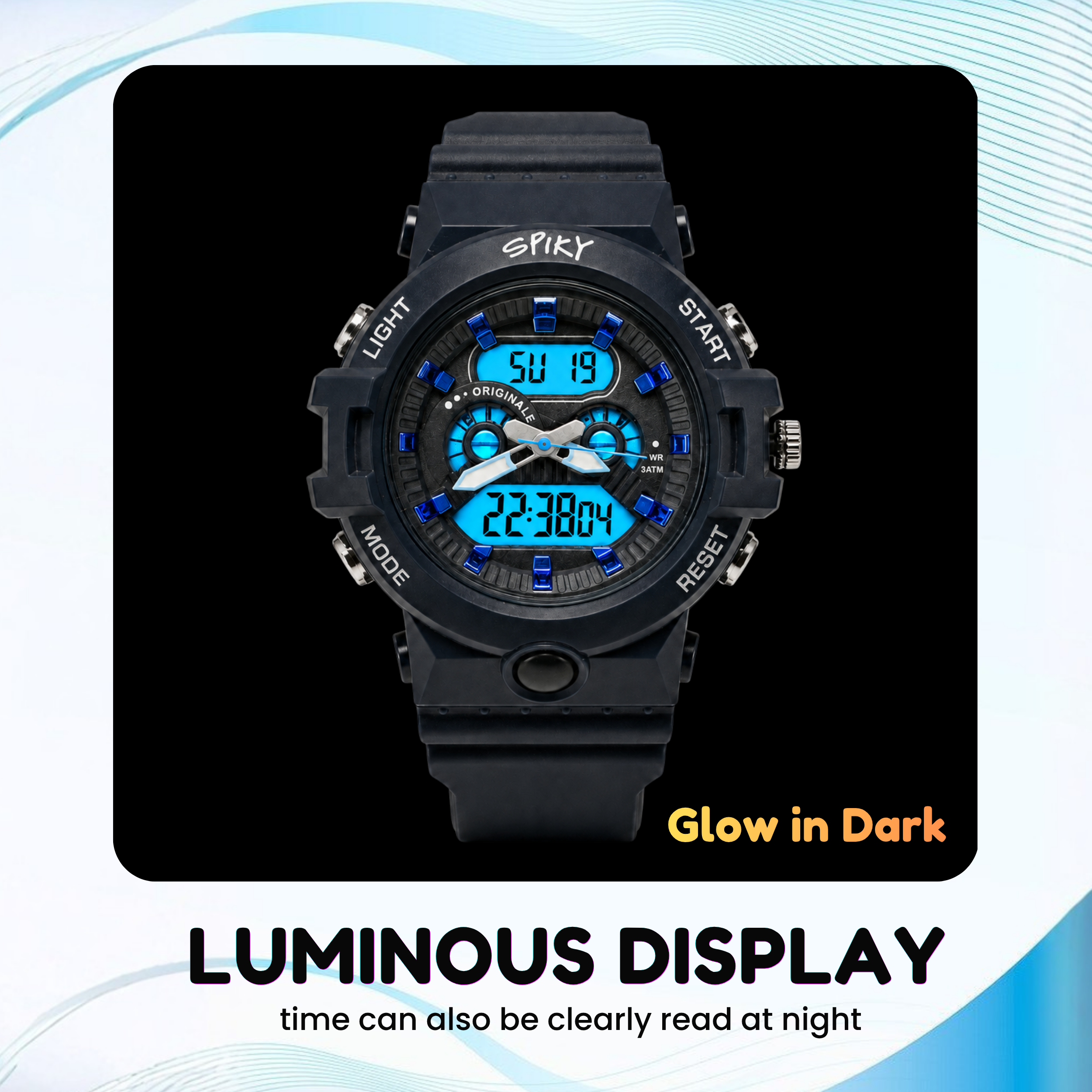 Spiky Round Analog Digital  Sports Watch for Kids Boys