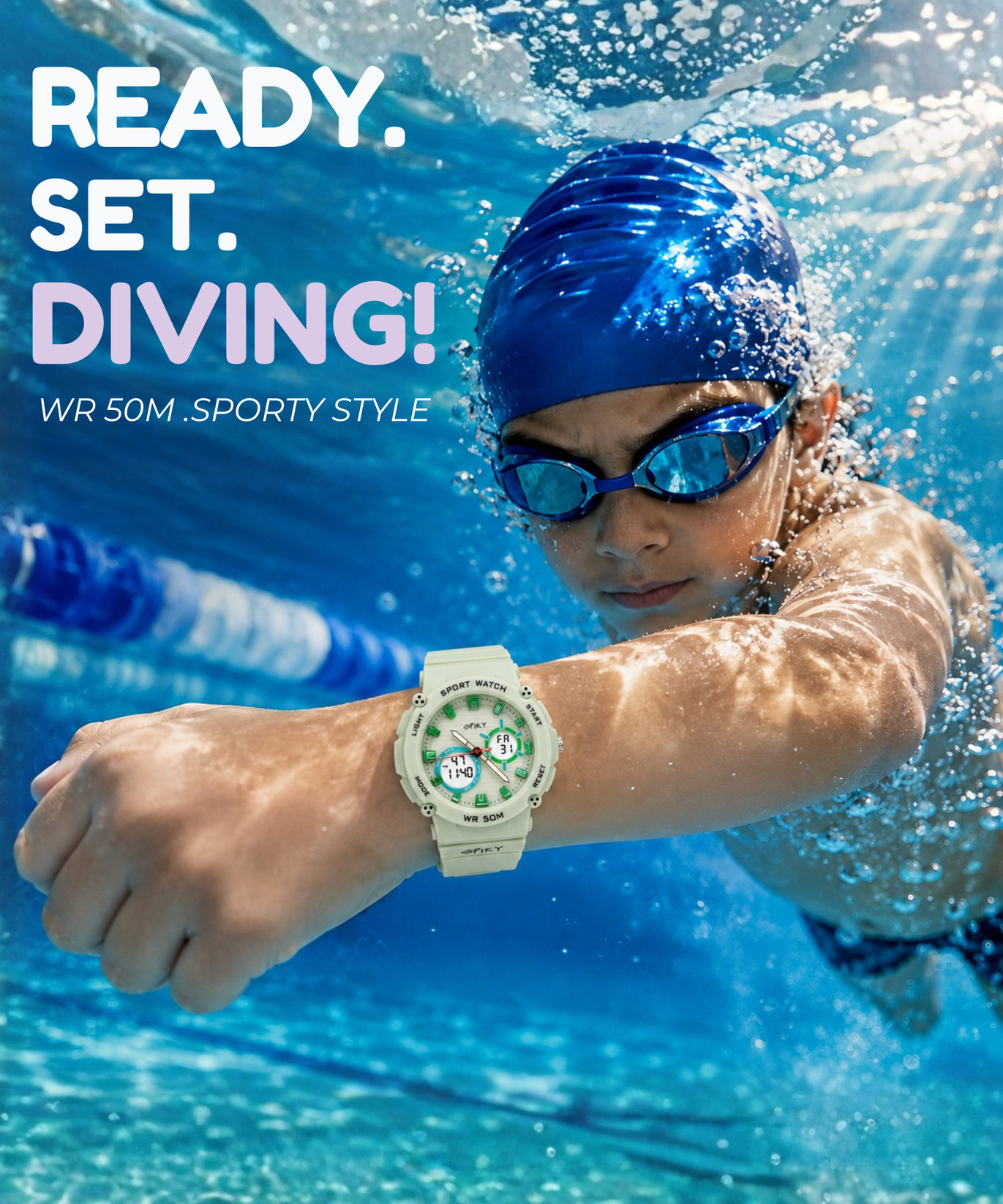 Spiky Analog-Digital Sports Watch for Kids Boys and Girls