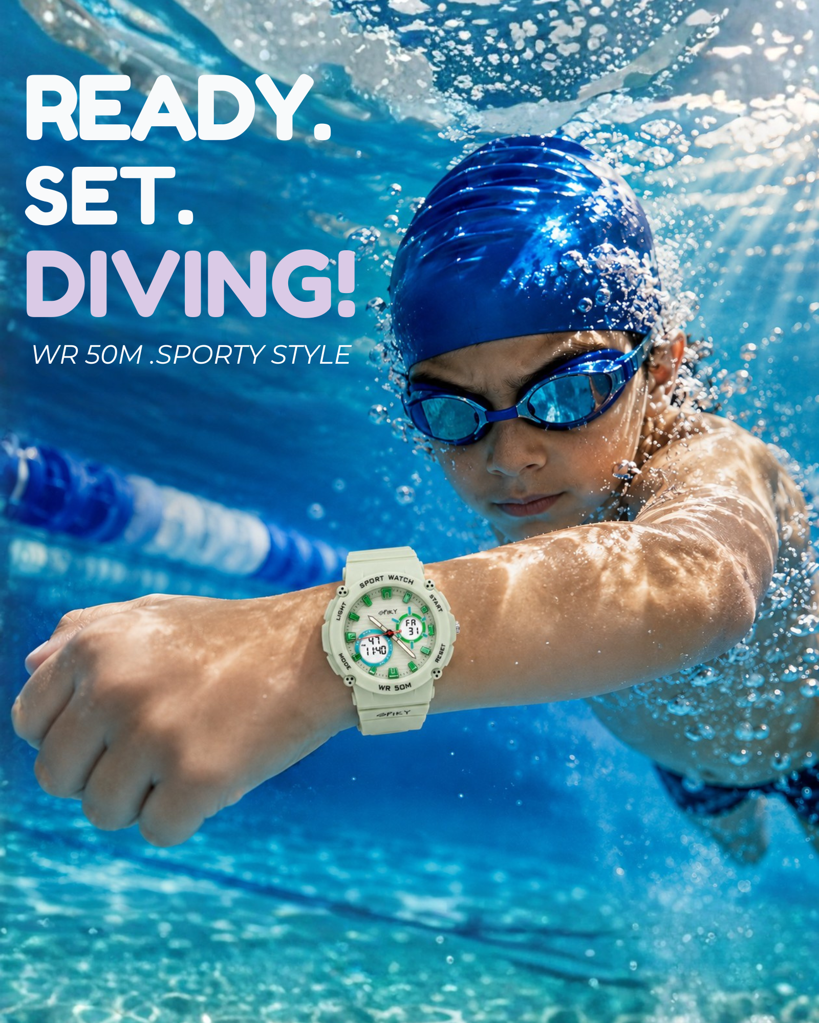 Spiky Analog-Digital Sports Watch for Kids Boys and Girls