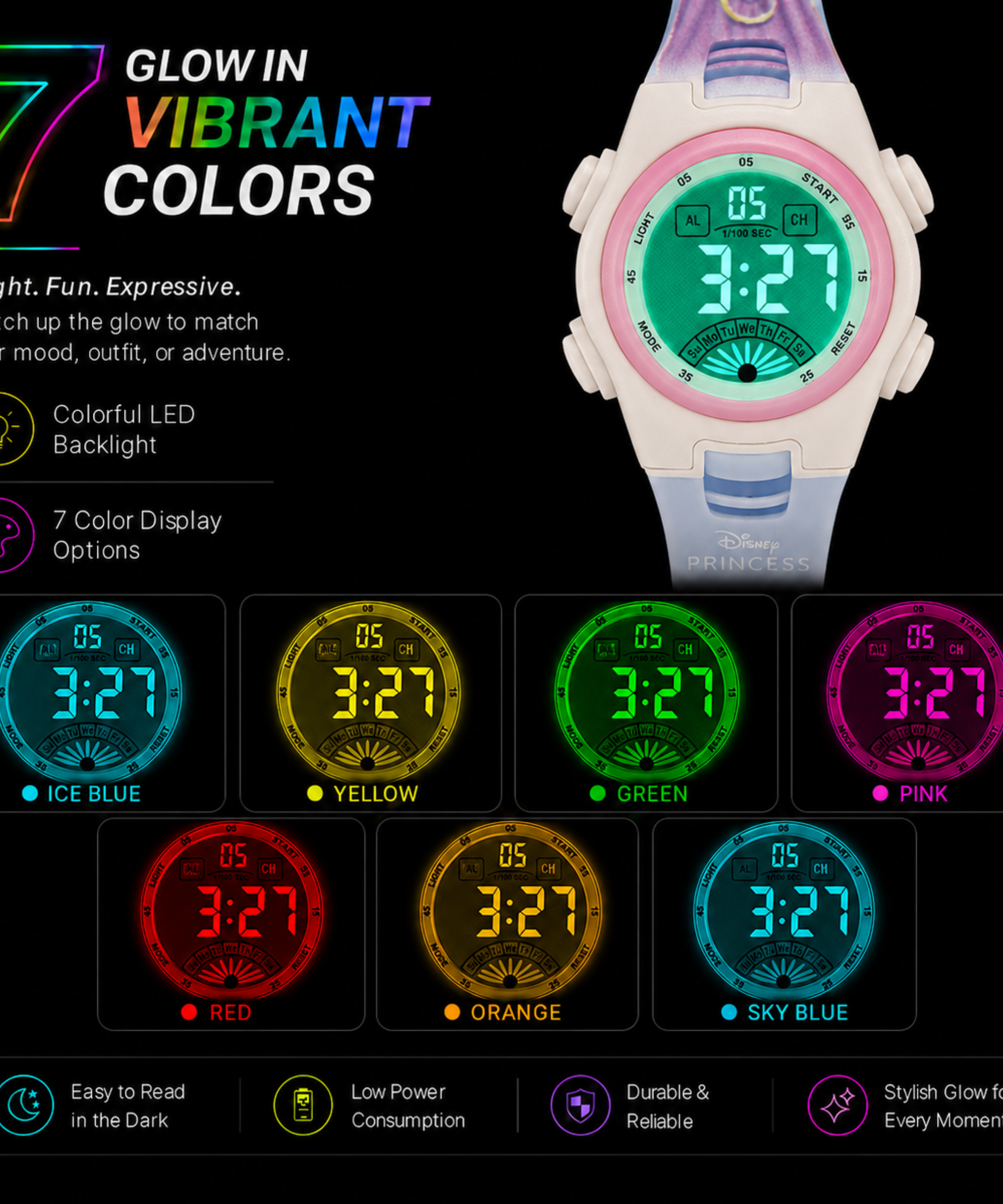 Spiky Princess theme Digital Kids Watch