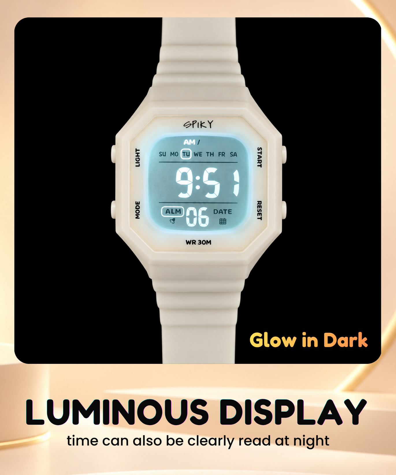 Spiky Square Digital Kids Watch for Girls