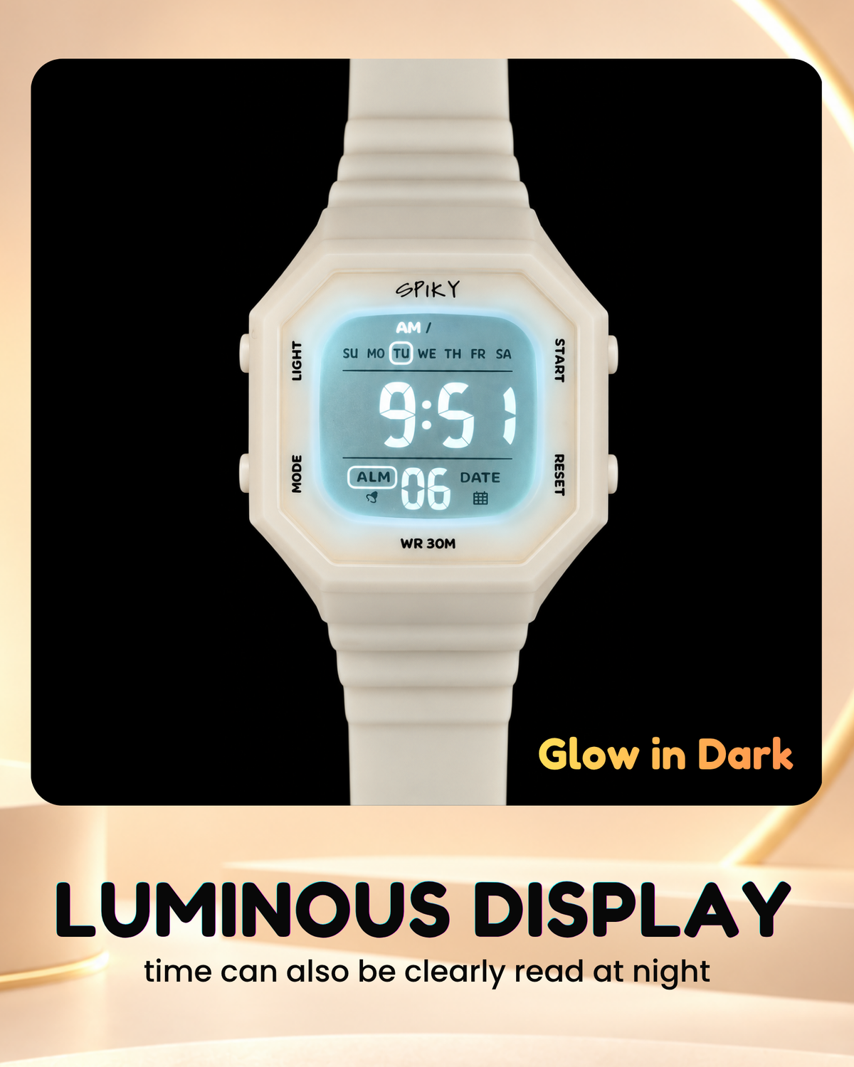 Spiky Square Digital Kids Watch for Girls
