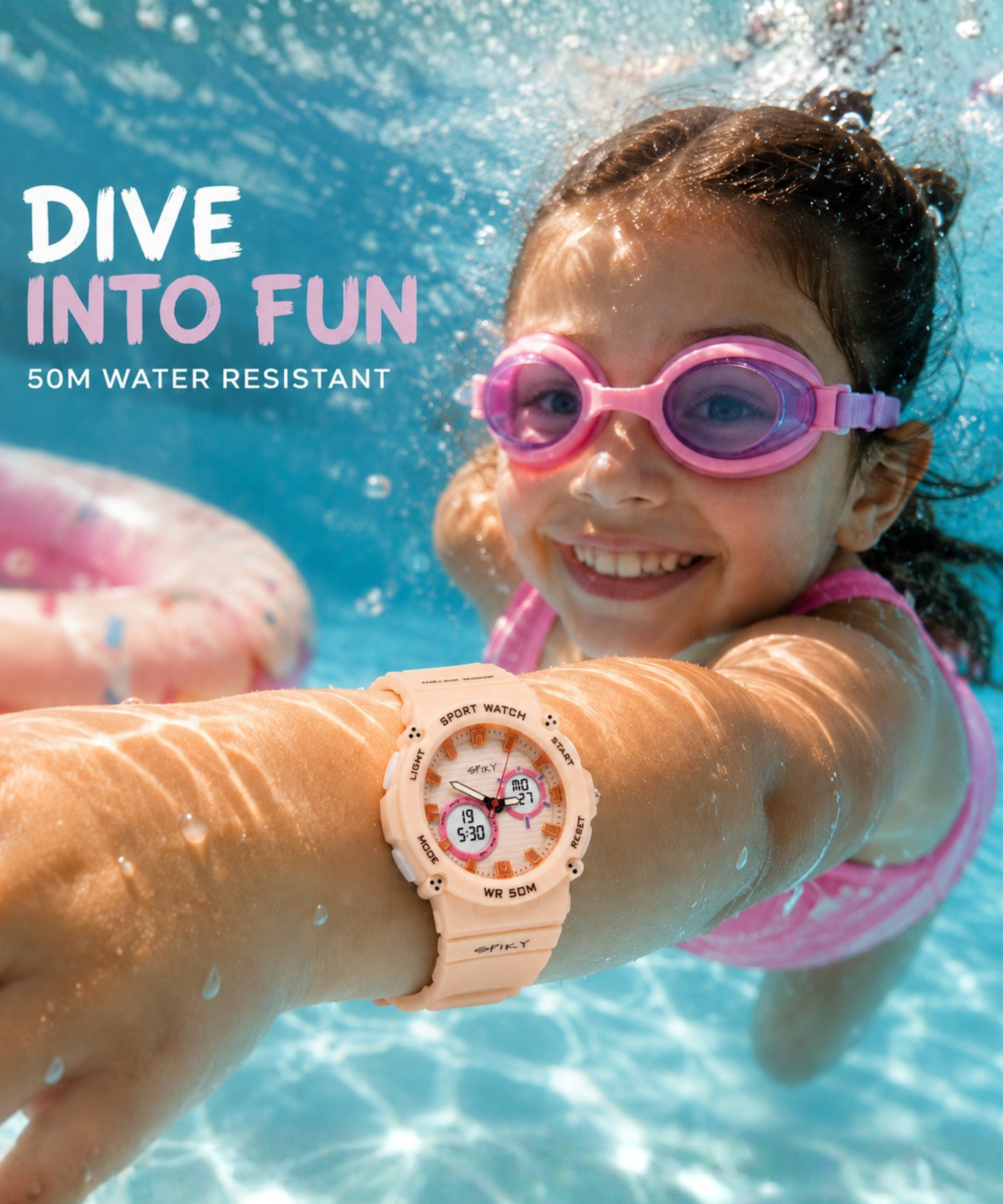 Spiky Analog-Digital Sports Watch for Kids Girls