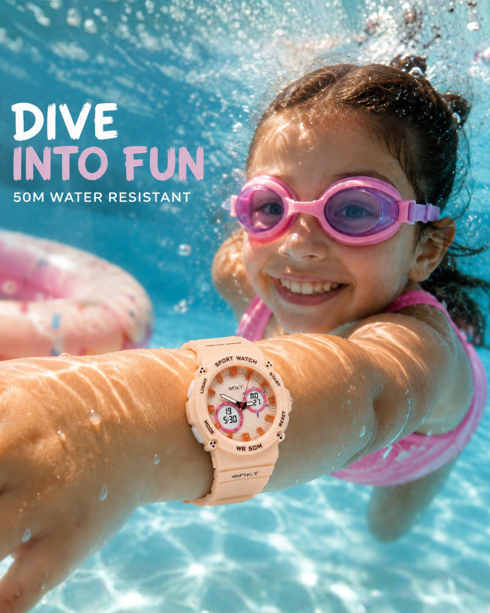 Spiky Analog-Digital Sports Watch for Kids Girls