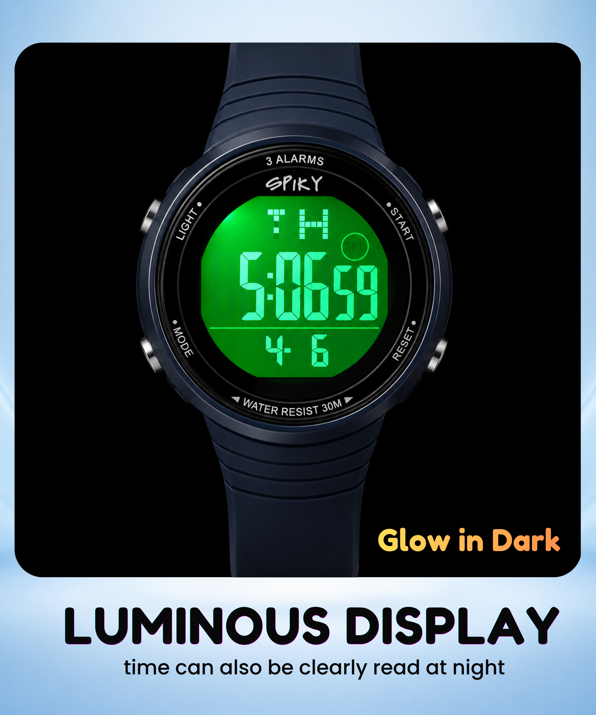 Spiky Square Digital Sports Watch for Kids Boys