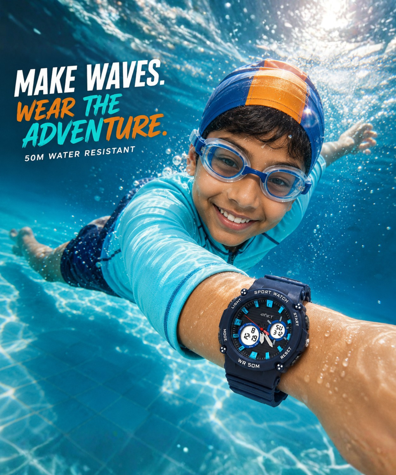 Spiky Analog-Digital Sports Watch for Kids Boys