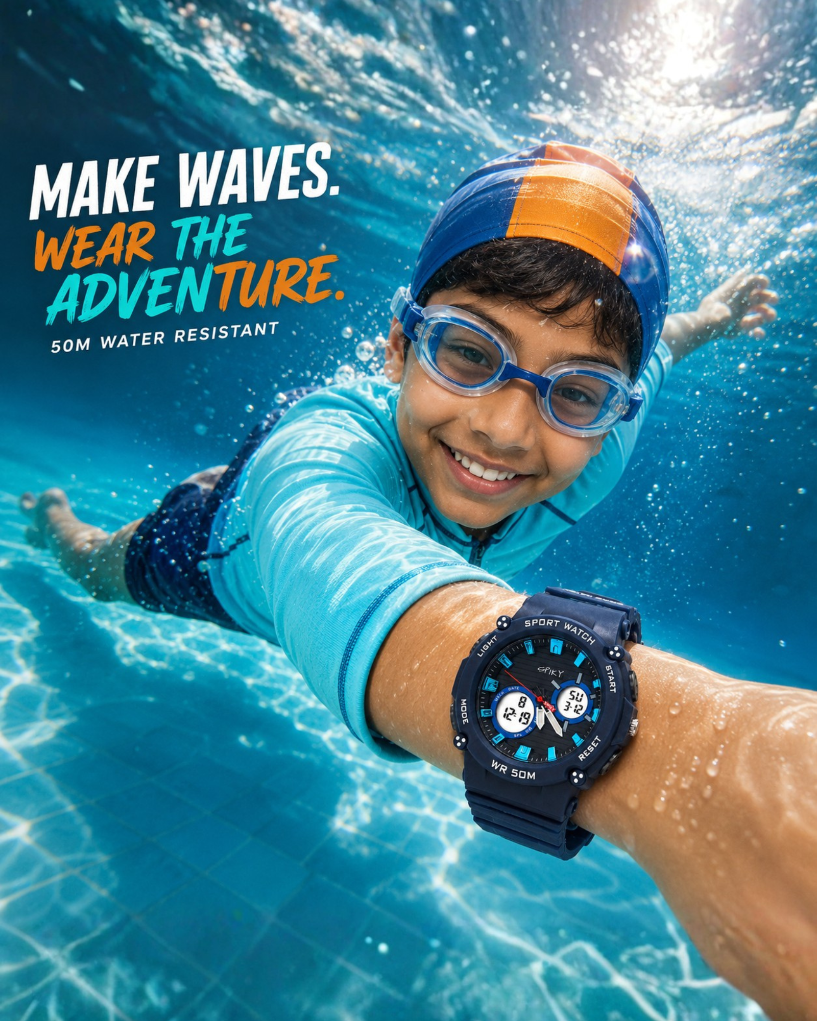 Spiky Analog-Digital Sports Watch for Kids Boys