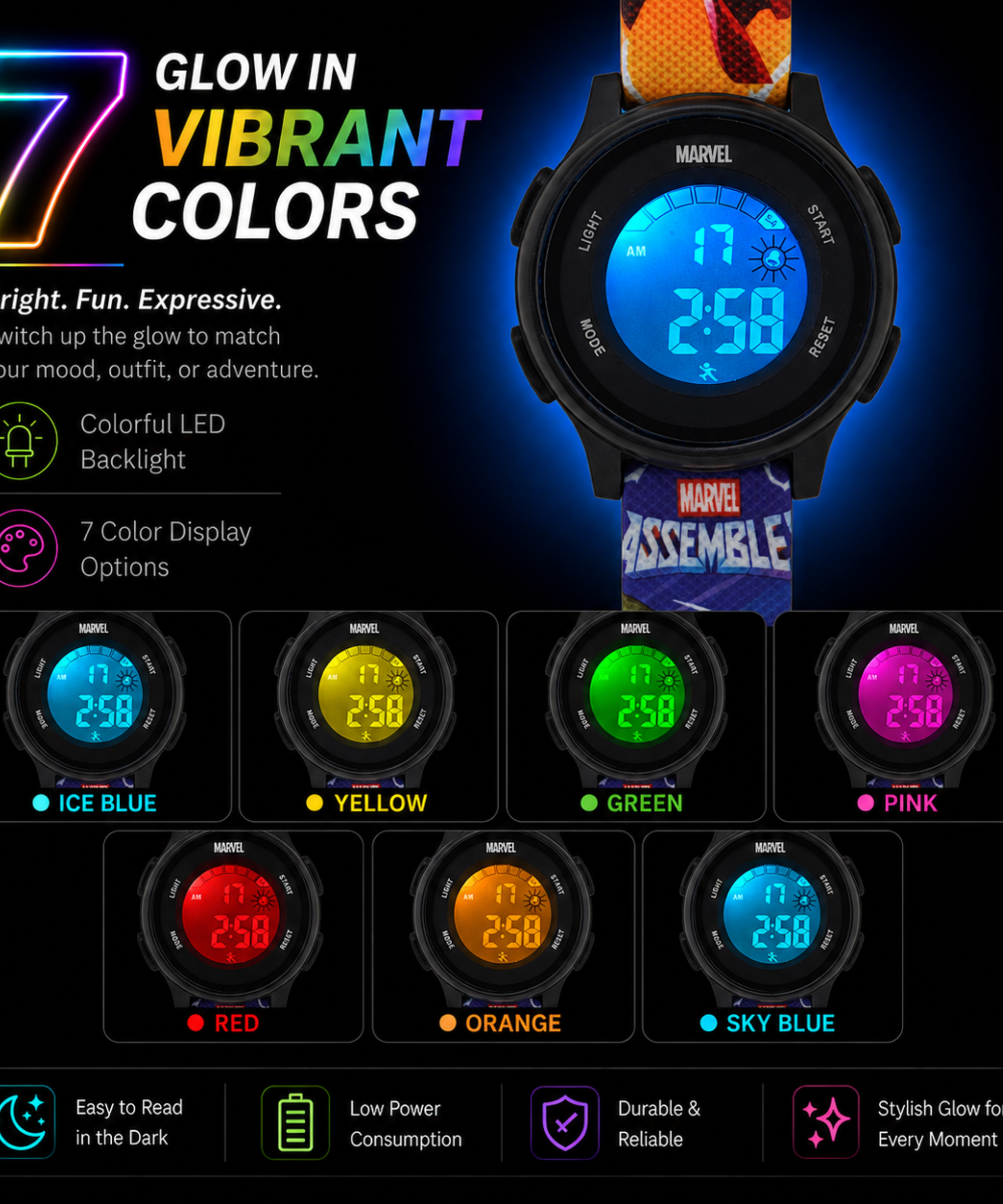 Spiky Avengers Digital Kids Watch