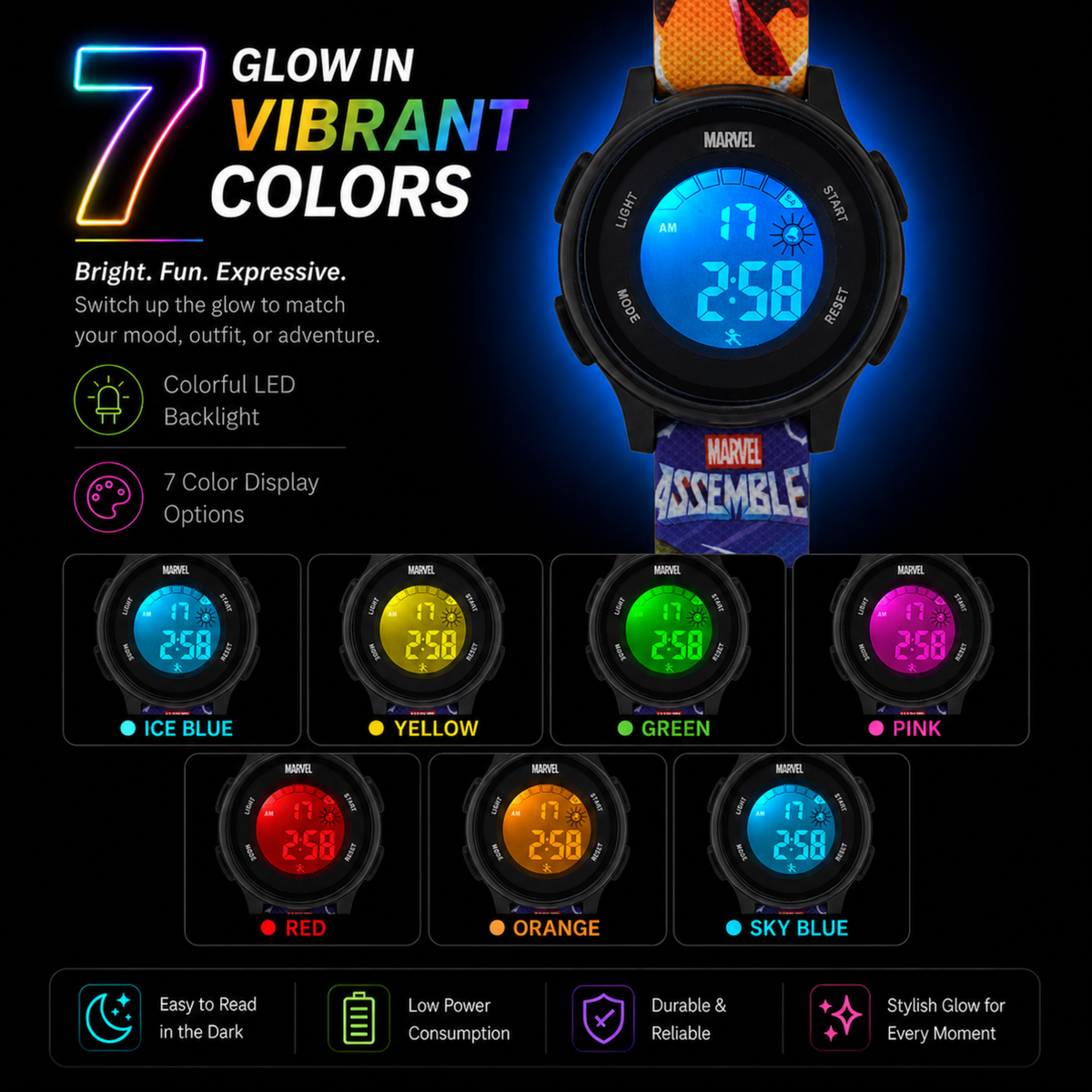 Spiky Avengers Digital Kids Watch