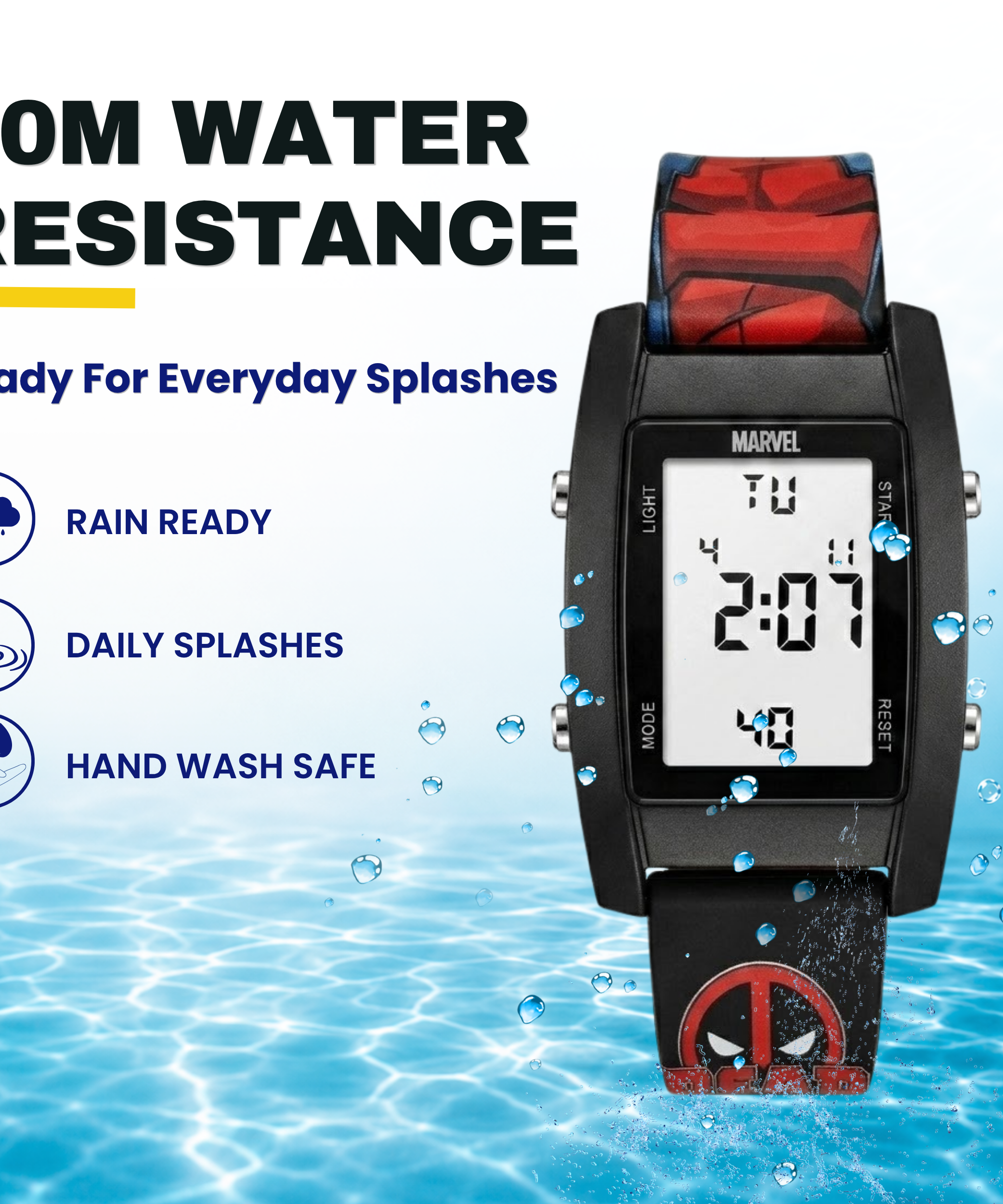 Spiky Deadpool theme Digital Kids Watch