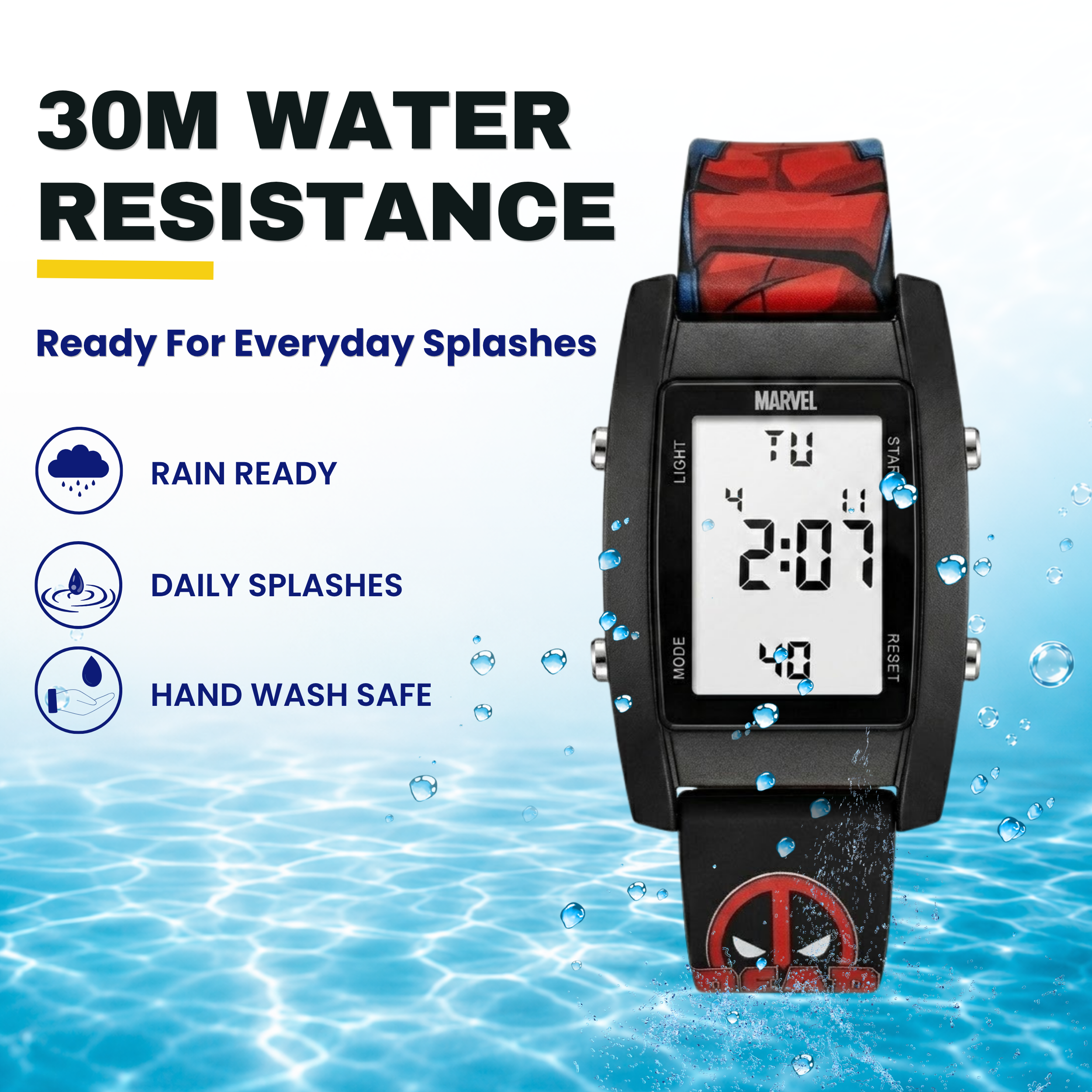 Spiky Deadpool theme Digital Kids Watch