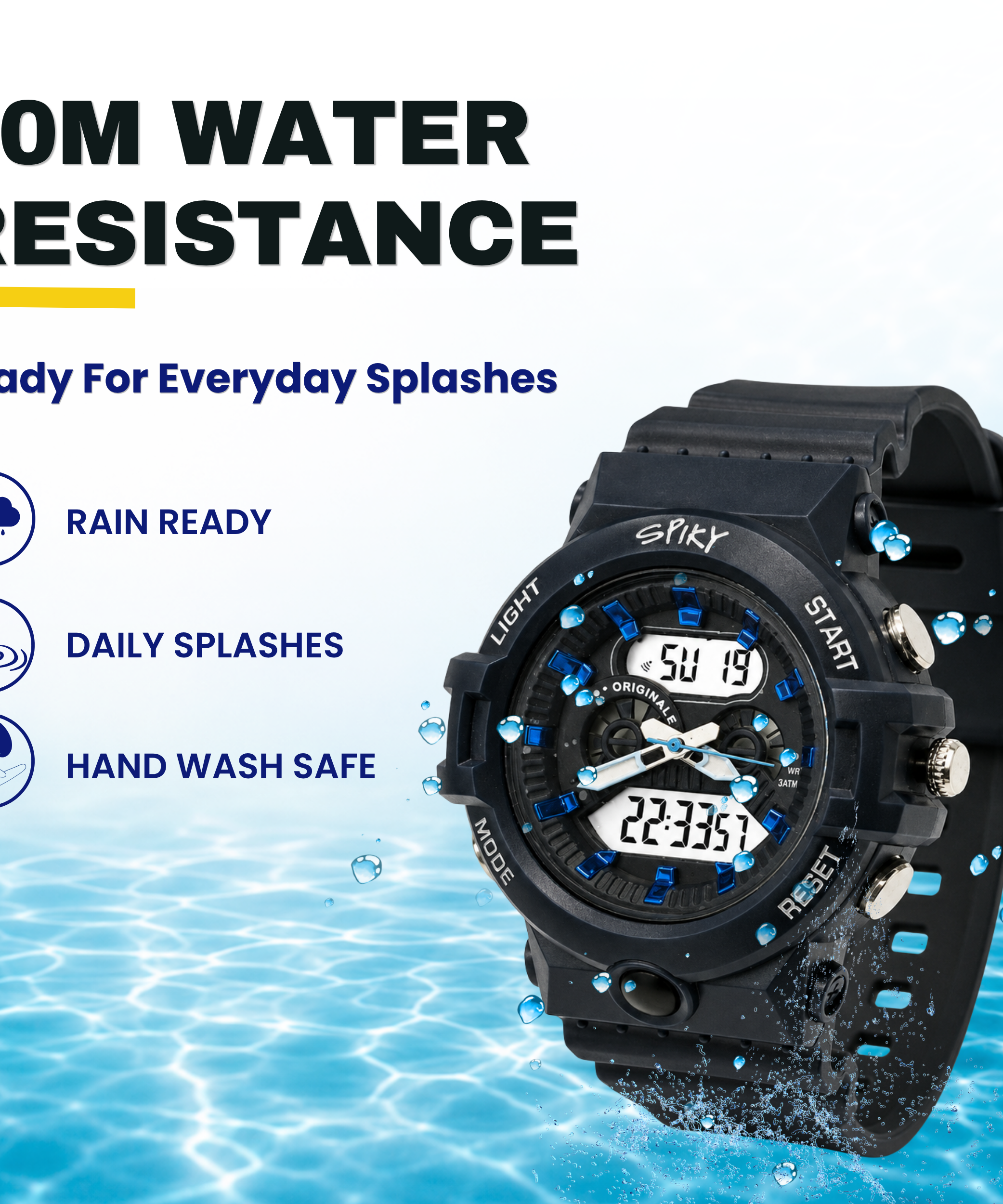Spiky Round Analog Digital  Sports Watch for Kids Boys