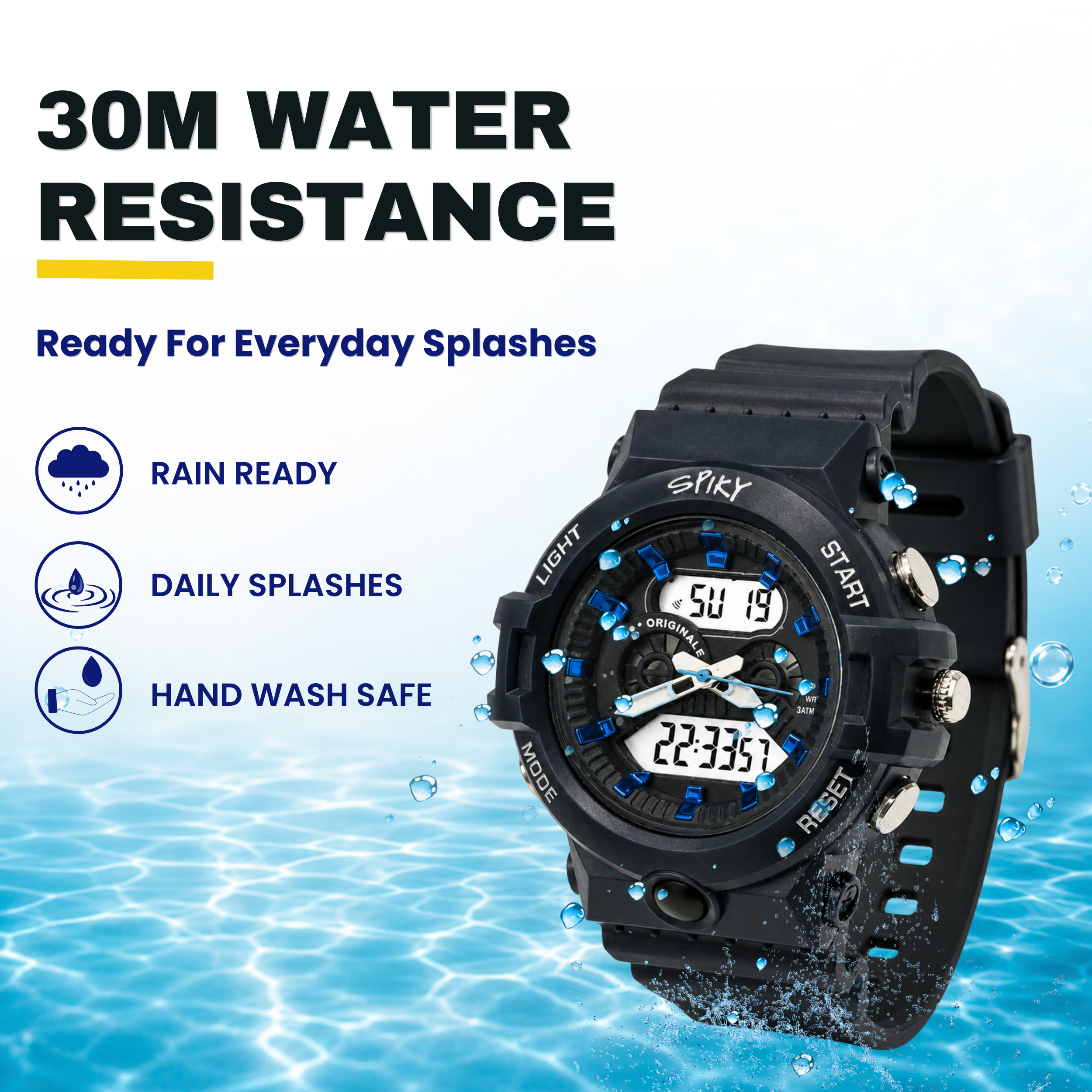 Spiky Round Analog Digital  Sports Watch for Kids Boys