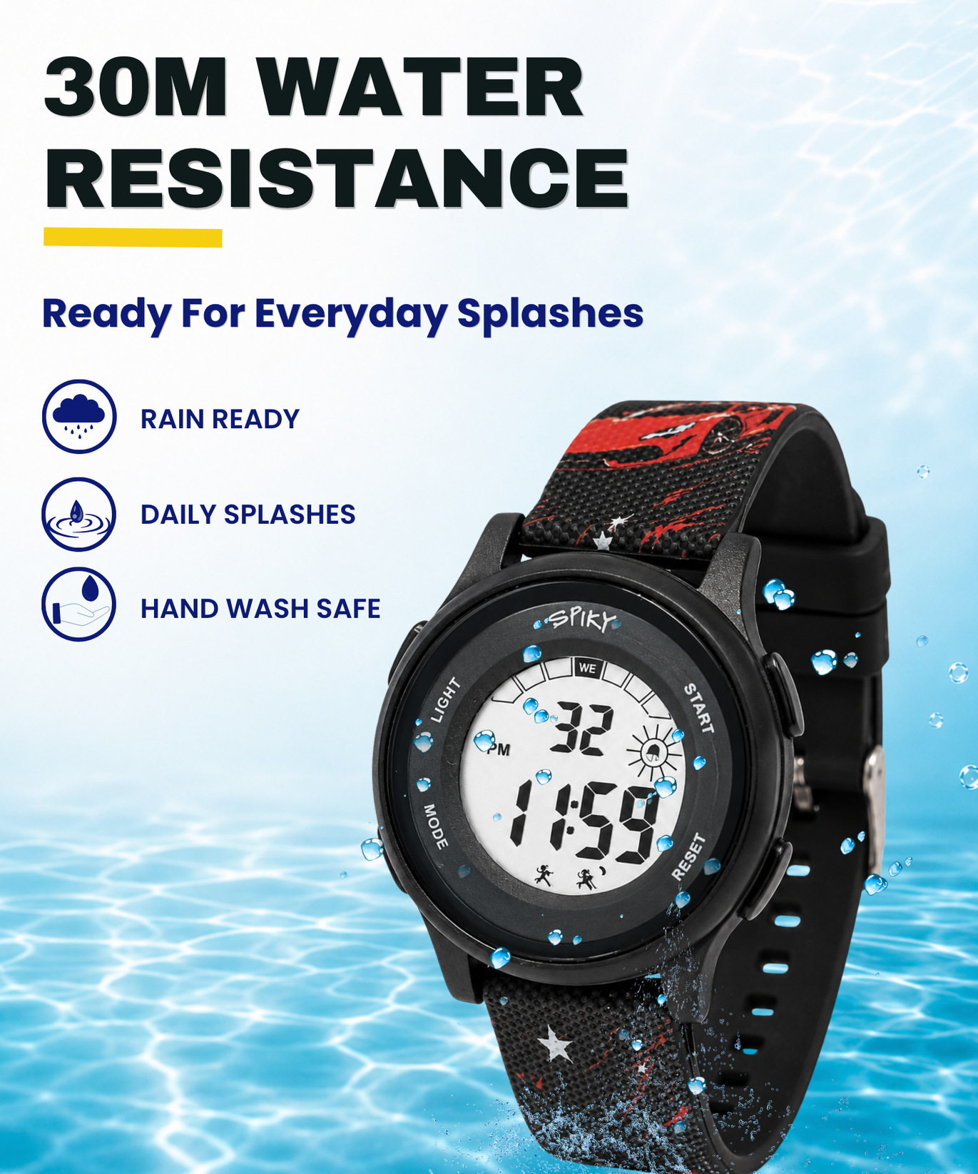 Spiky Round Kids Digital Watch for Girls and Boys