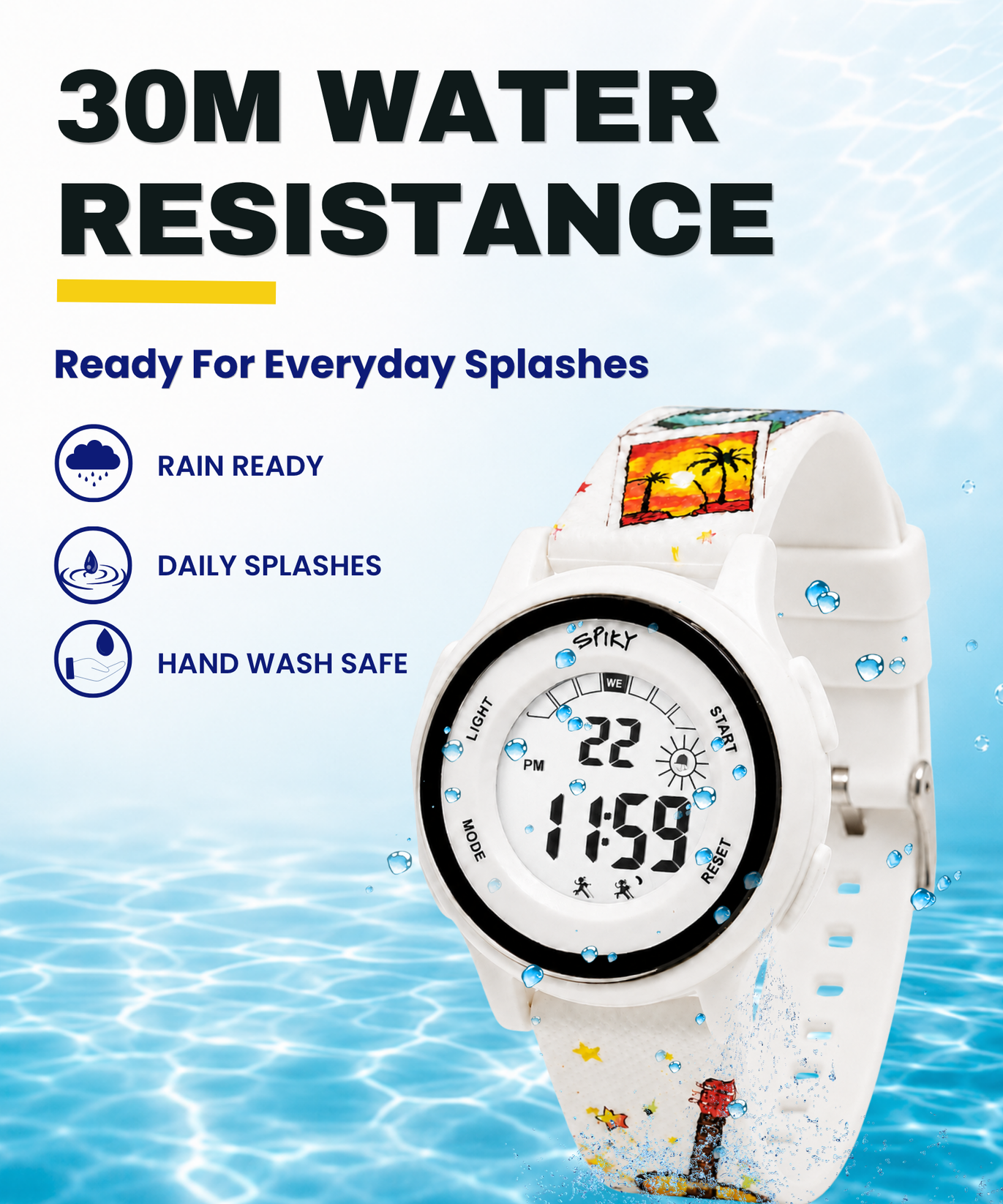 Spiky Round Kids Digital Watch for Girls and Boys