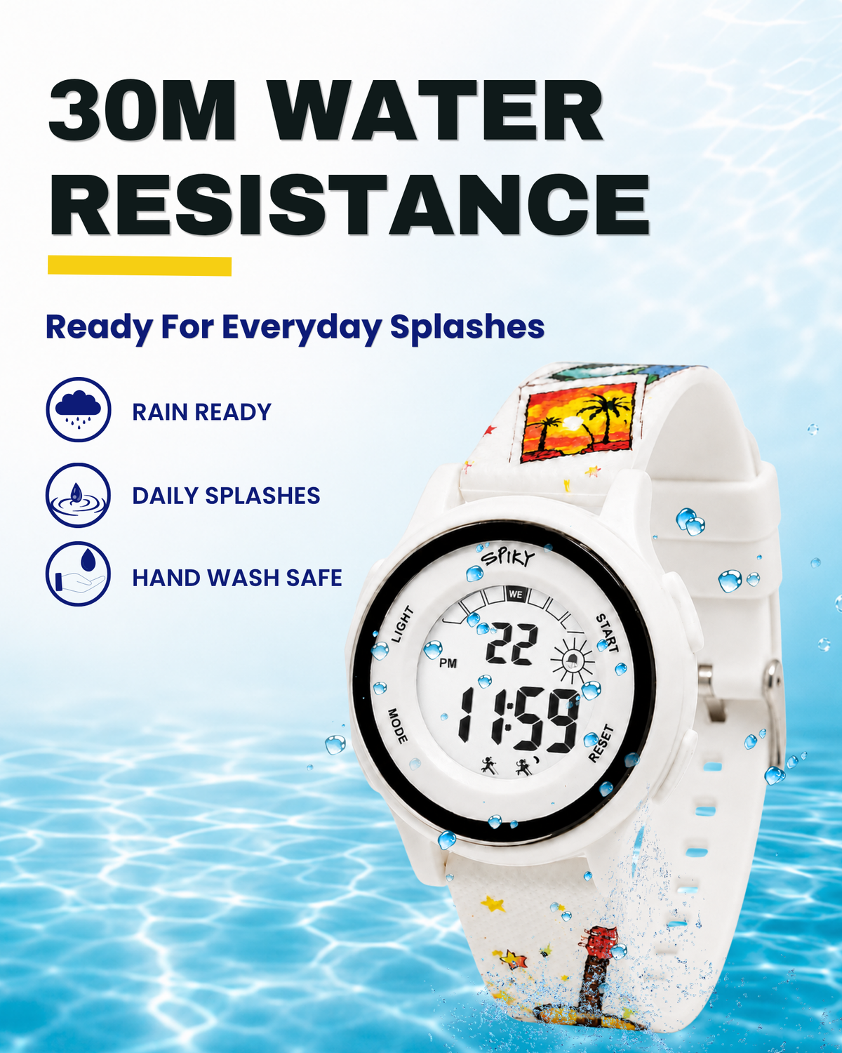 Spiky Round Kids Digital Watch for Girls and Boys