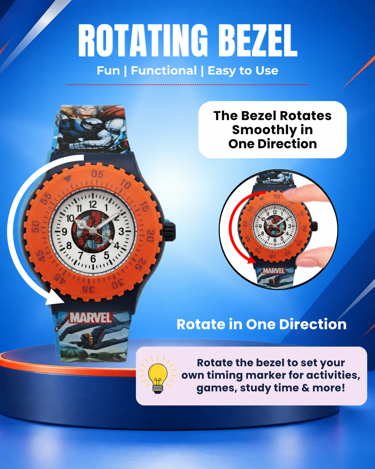 Spiky Round Avengers Themed Analog Watch