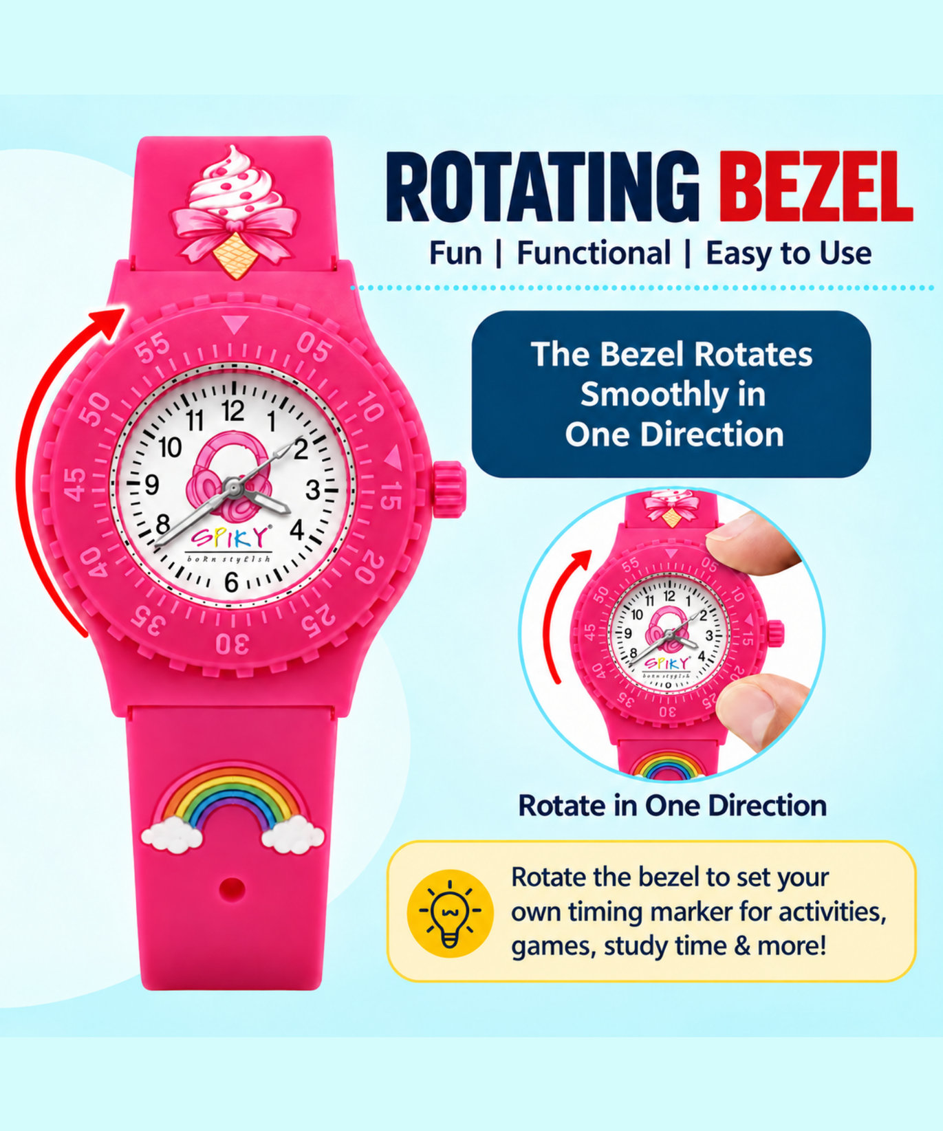 SPIKY Analog Kids Watch for Girls