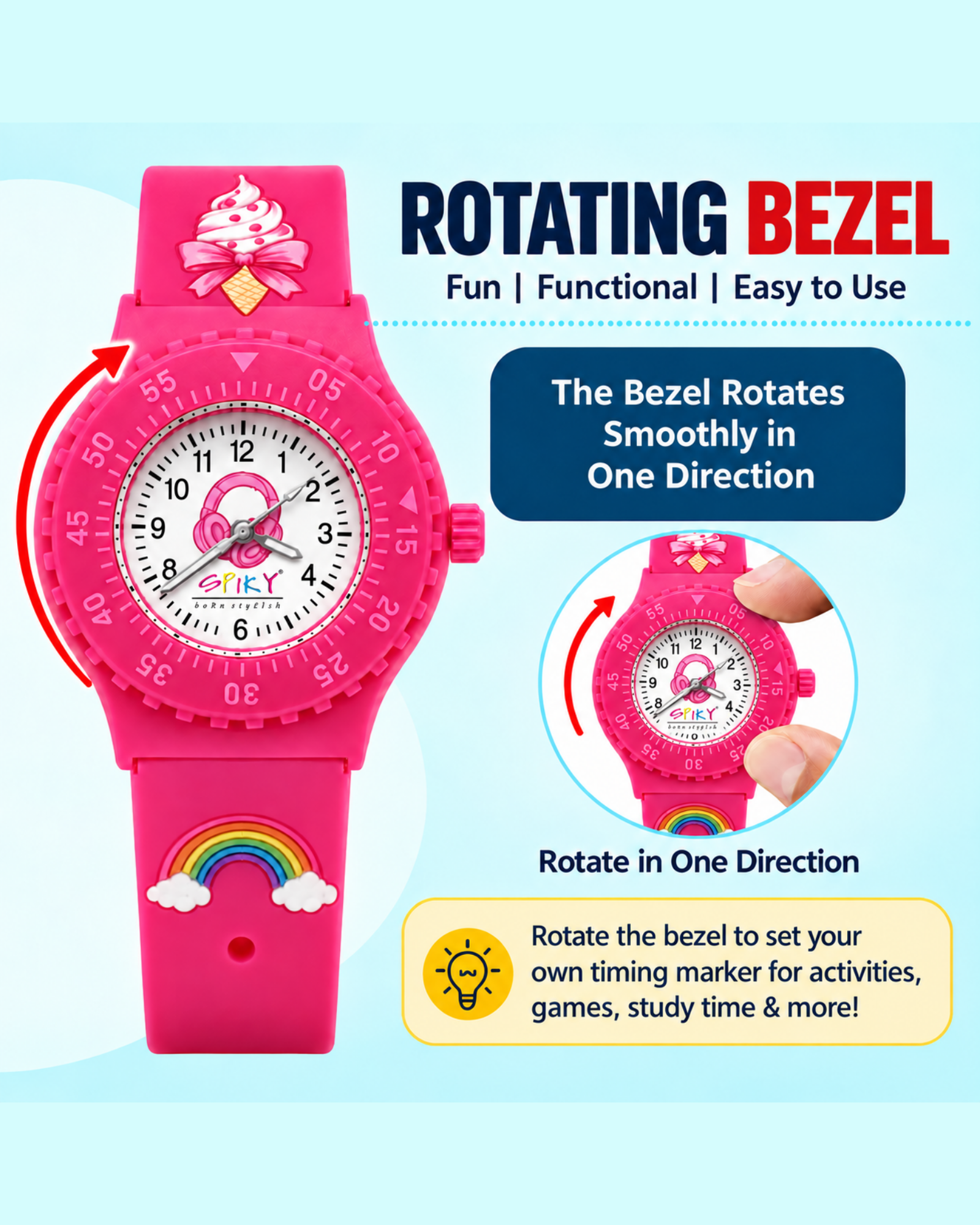 SPIKY Analog Kids Watch for Girls