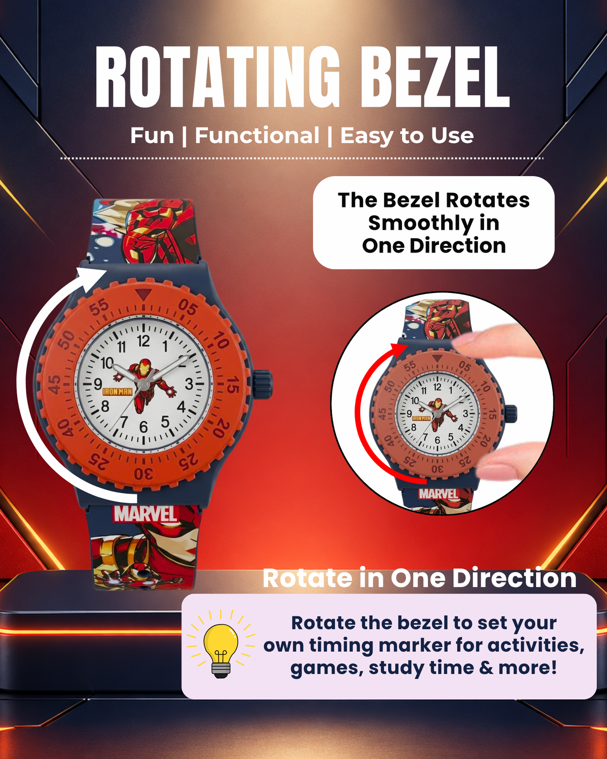 Spiky Round Ironman Themed Analog Watch