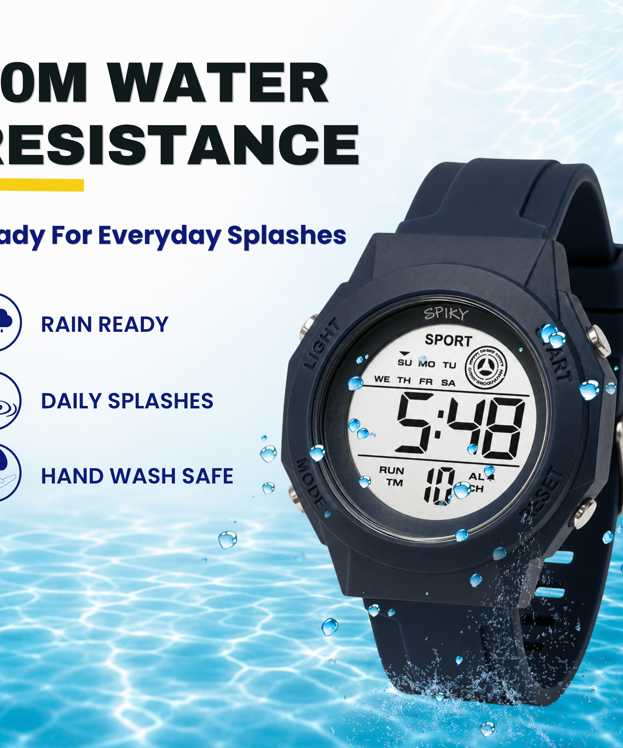 Spiky Square Digital Sports Watch for Kids Boys