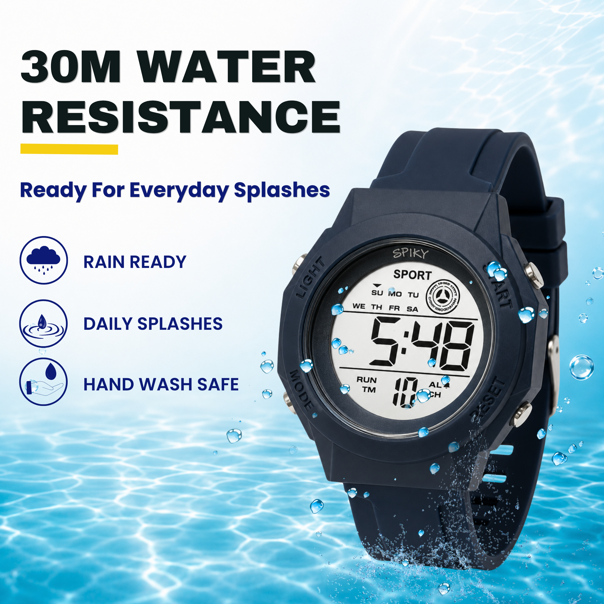 Spiky Square Digital Sports Watch for Kids Boys