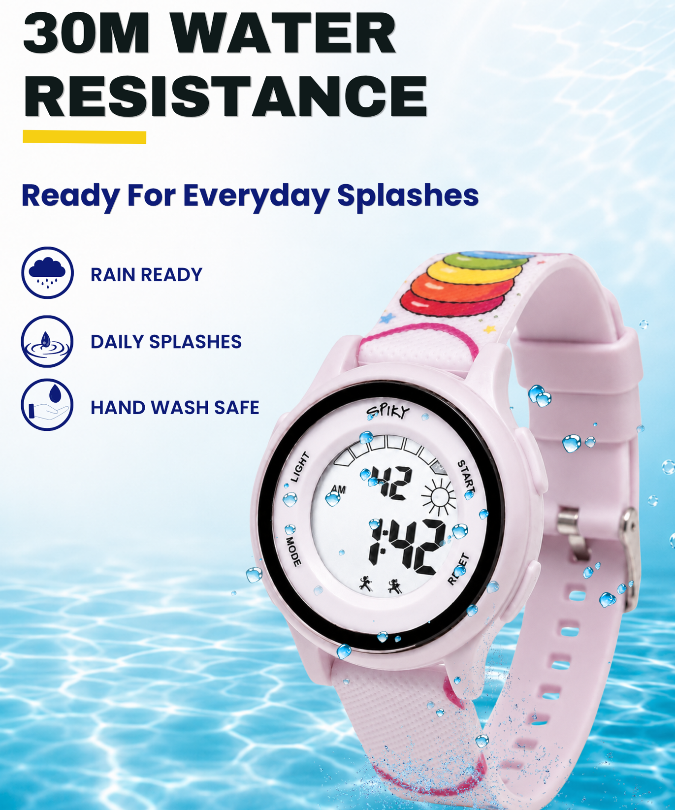 Spiky Round Kids Digital Watch for Girls