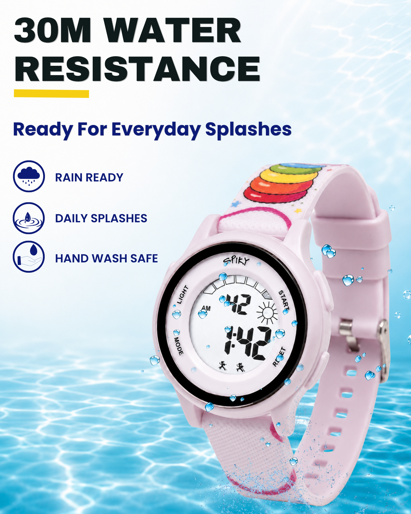 Spiky Round Kids Digital Watch for Girls