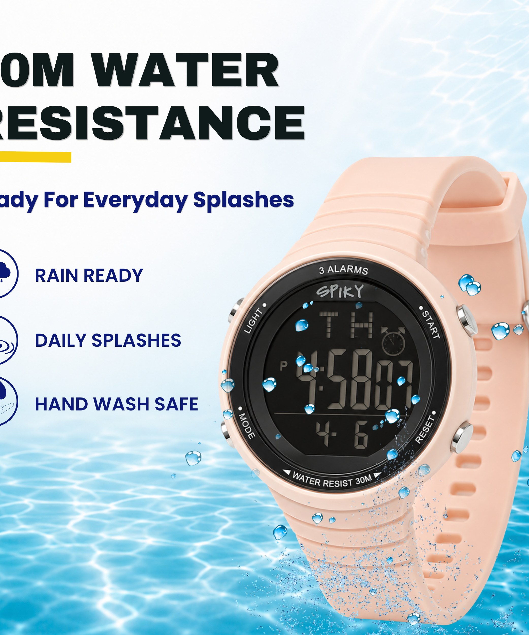 Spiky Square Digital Sports Watch for Kids Girls
