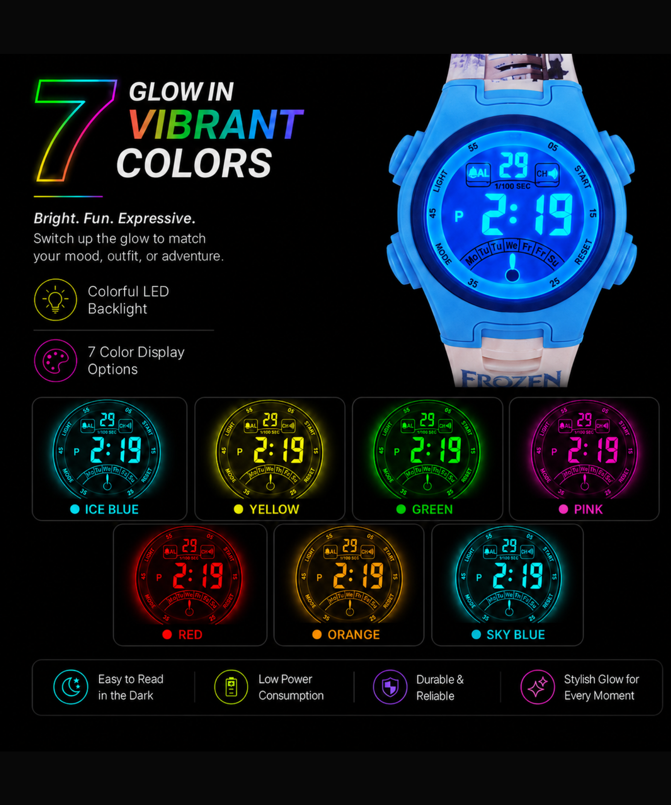 Spiky Frozen theme Digital Kids Watch