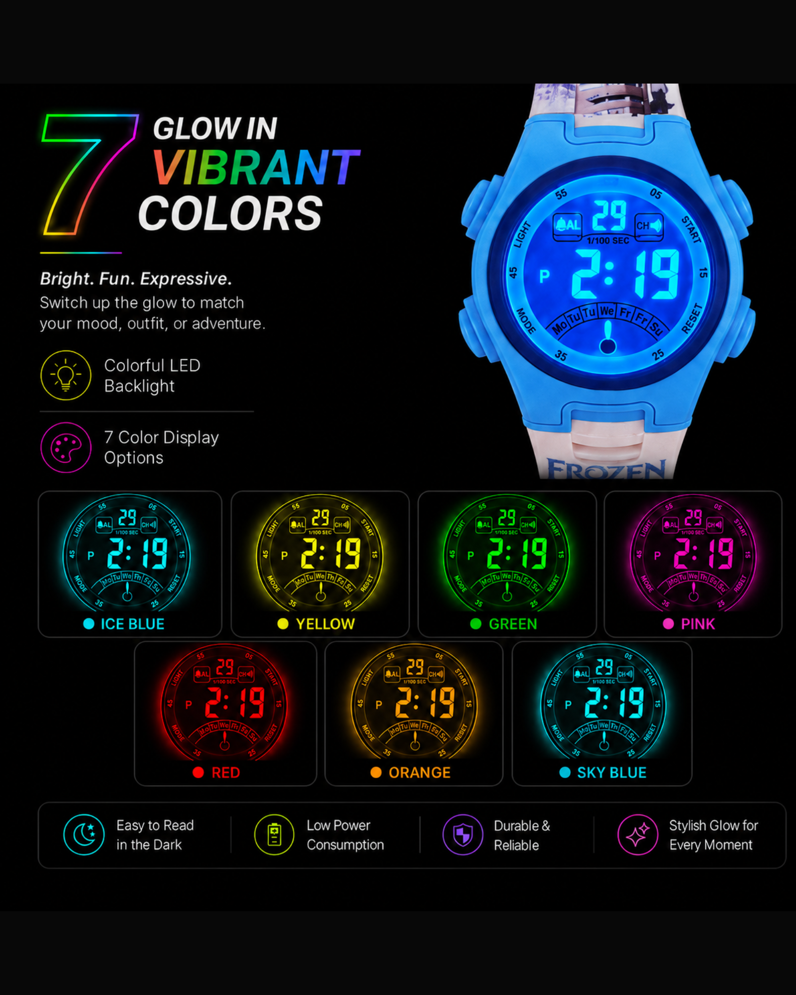 Spiky Frozen theme Digital Kids Watch
